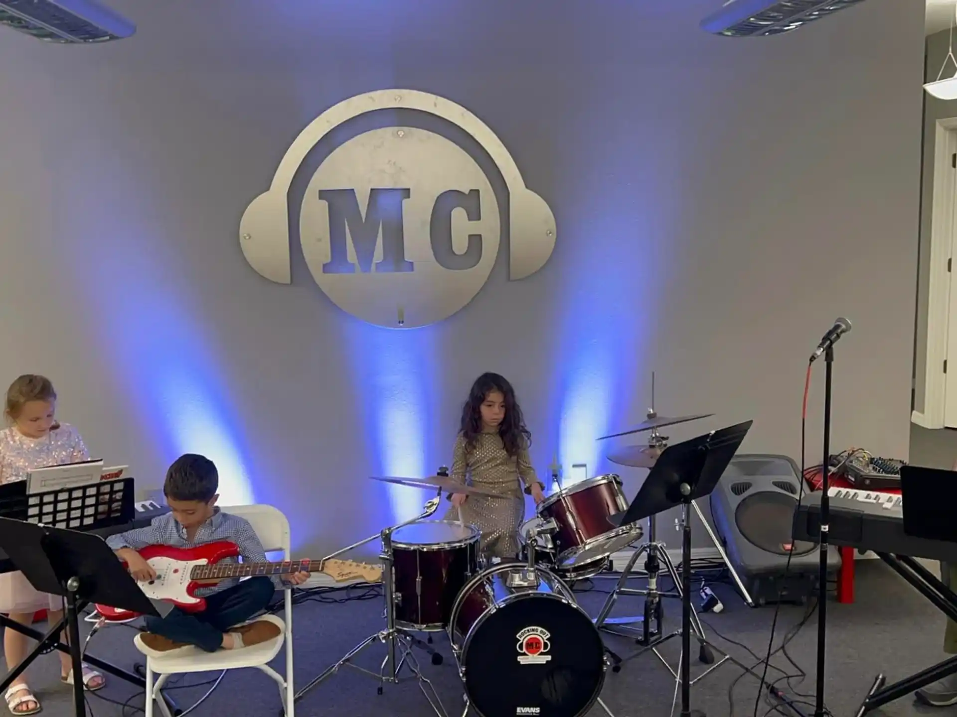 a group of people playing instruments