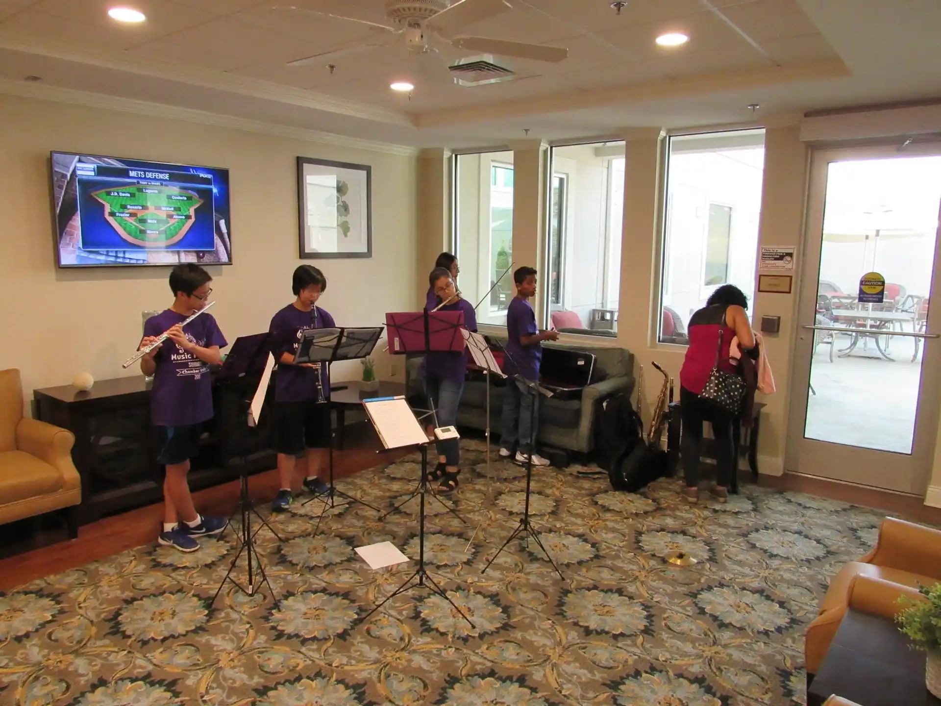 a group of people playing instruments