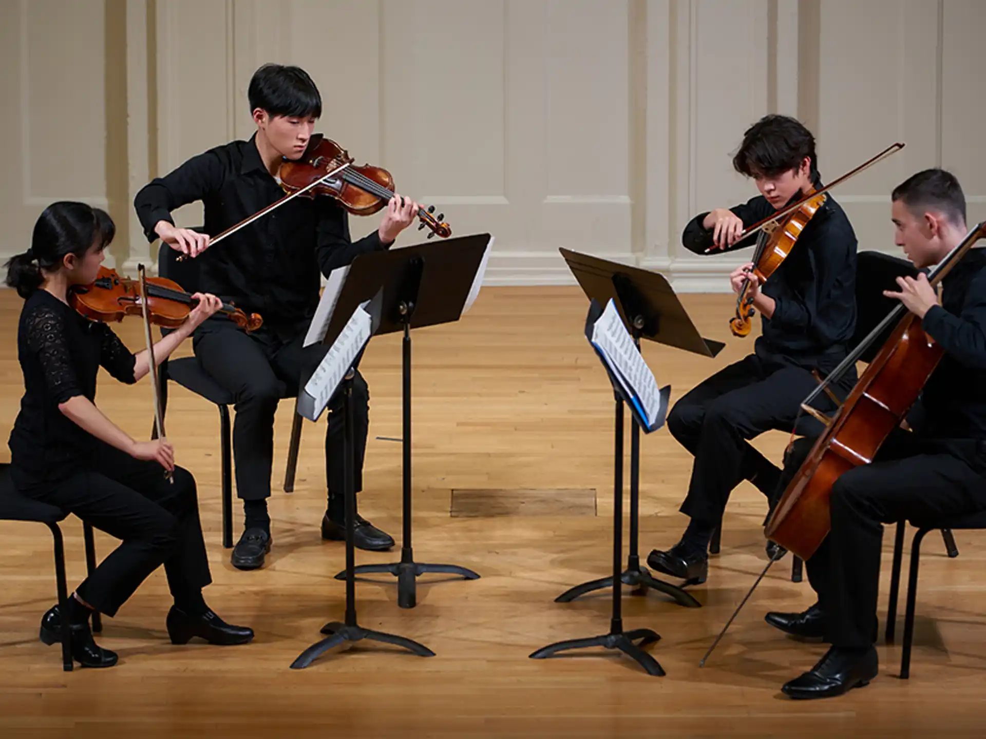 a group of people playing instruments