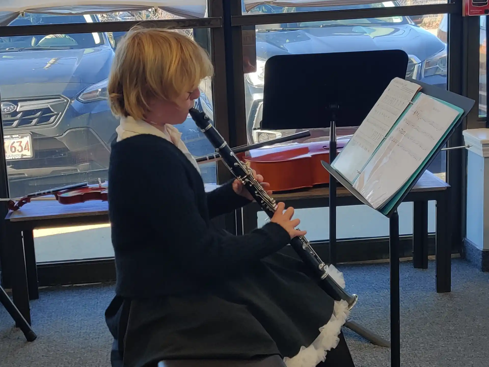 a person playing a violin