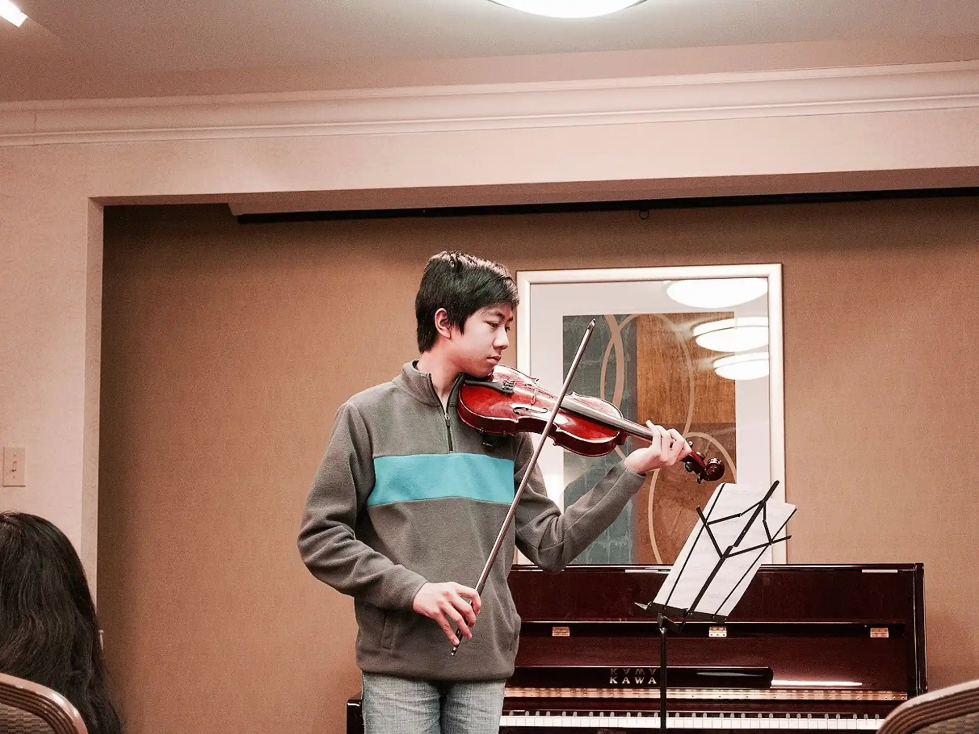 a person playing a violin