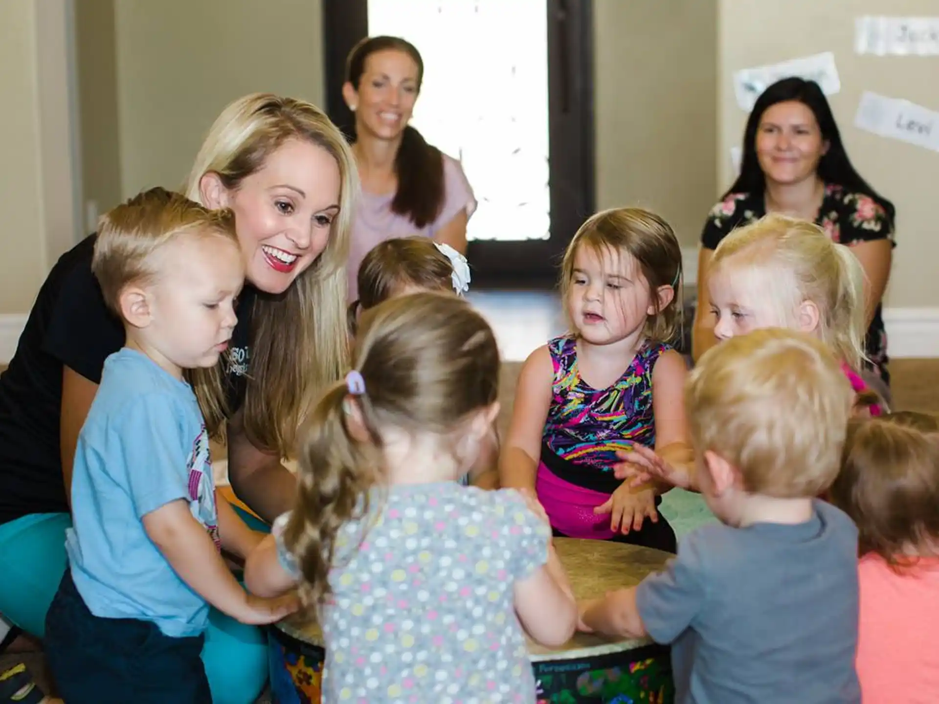 a group of children in a room