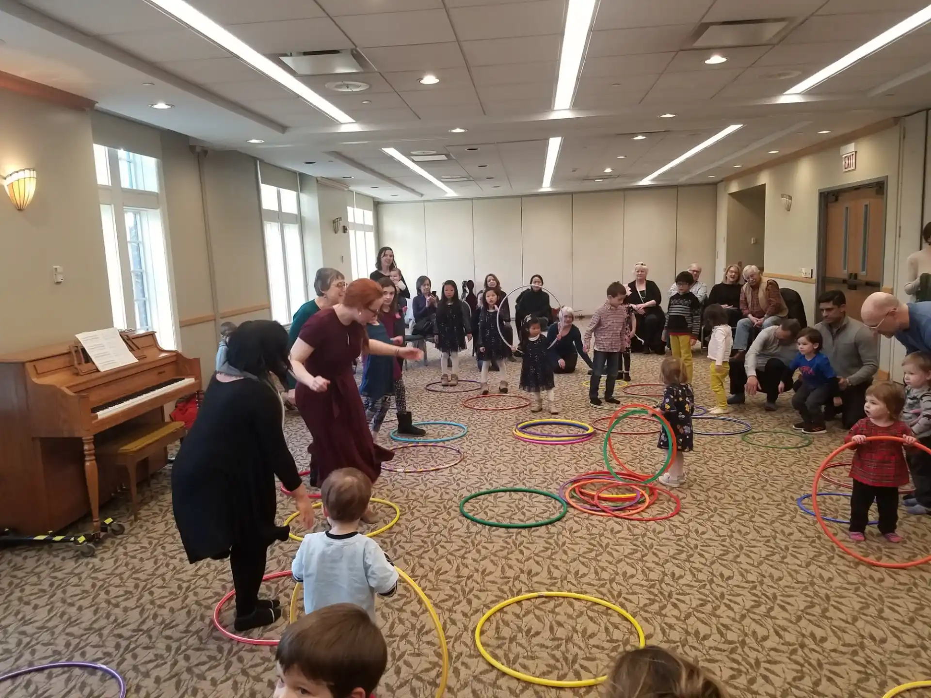 a group of people in a room
