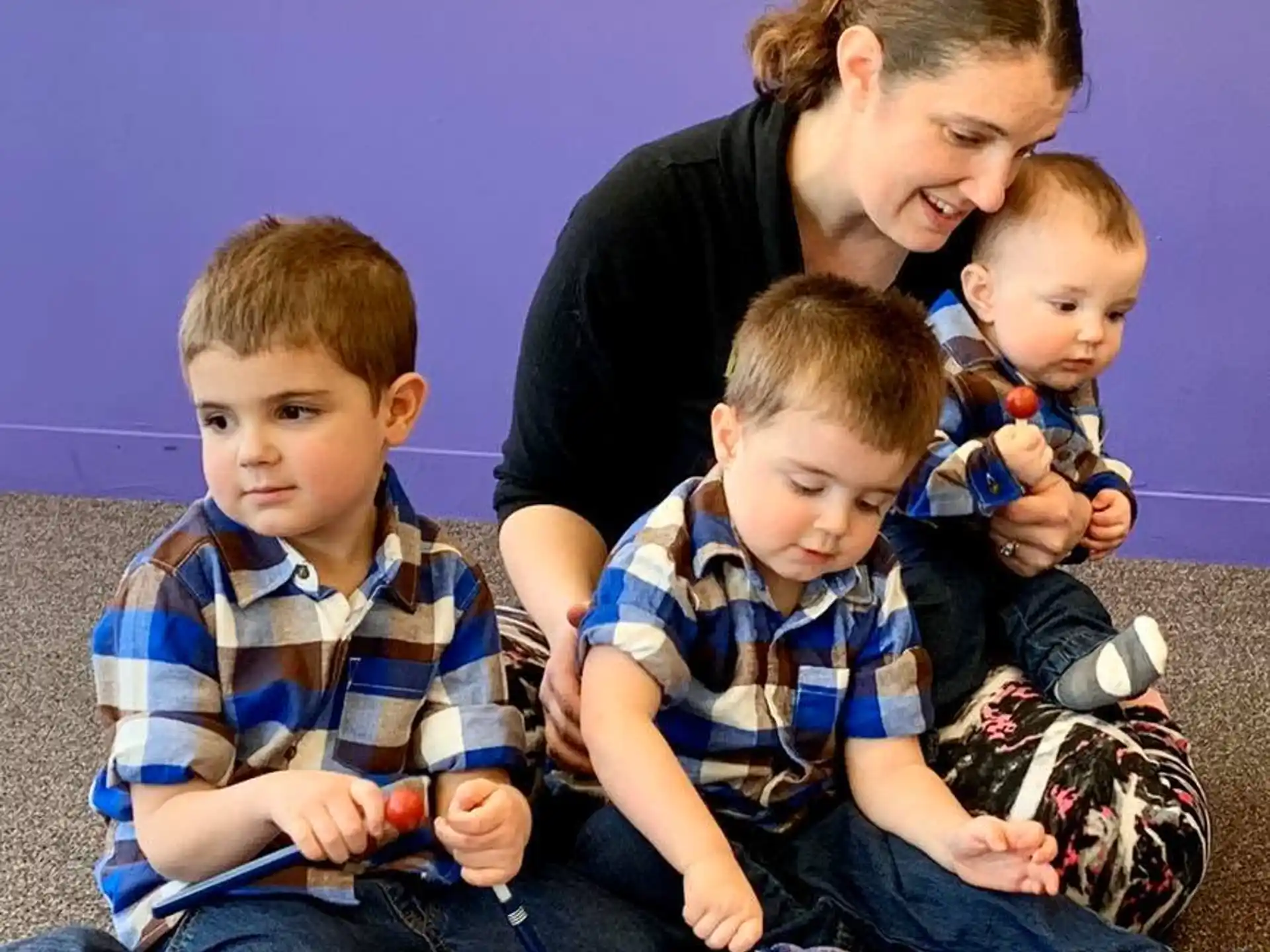 a person and several children