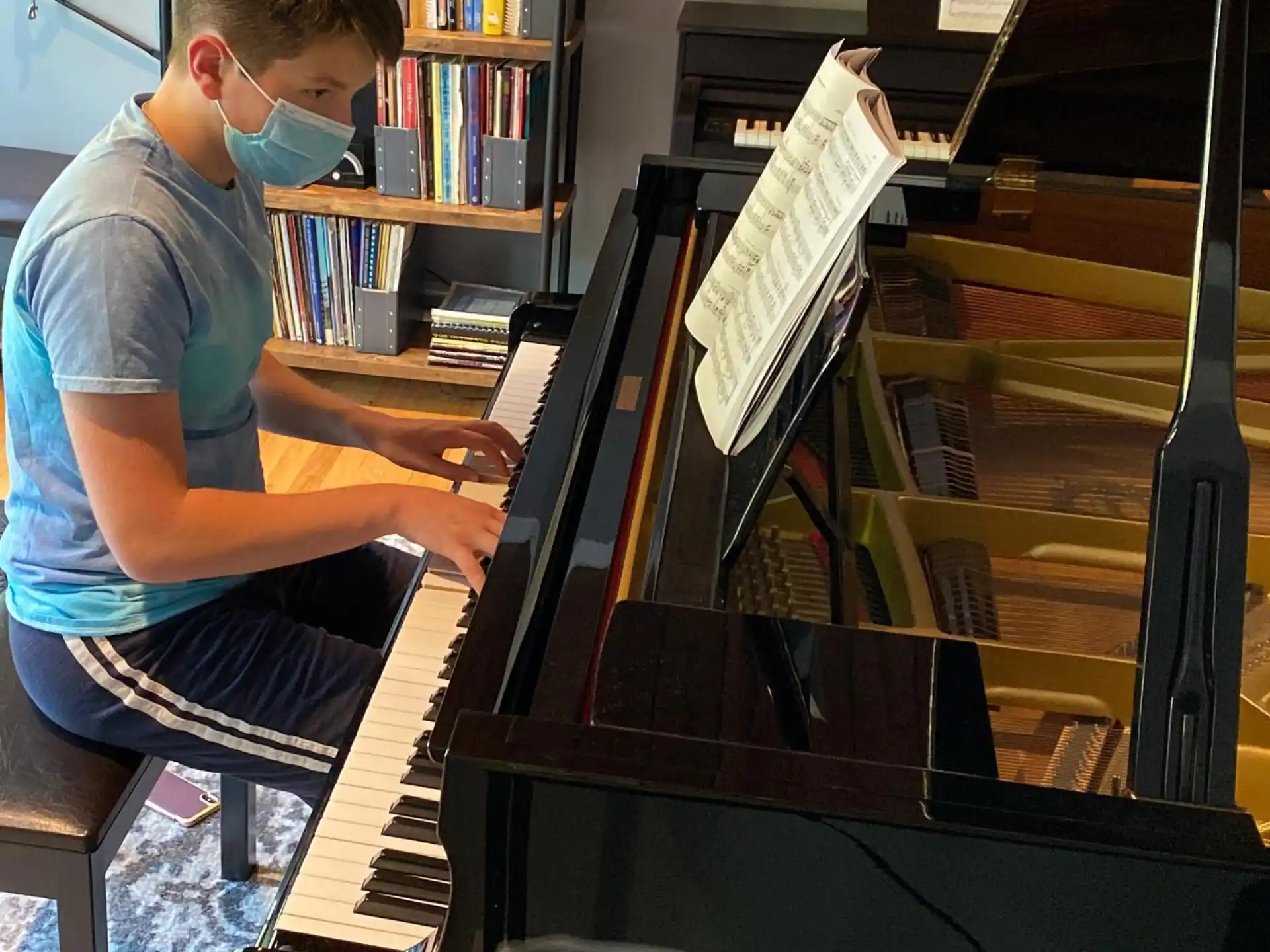 a person playing a piano