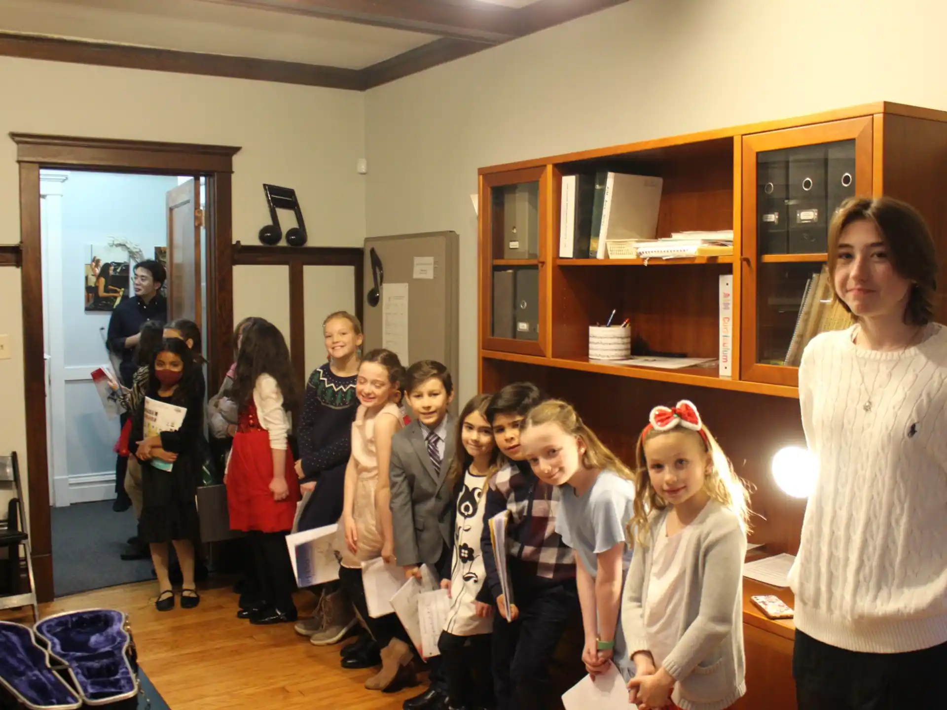 a group of children in a room