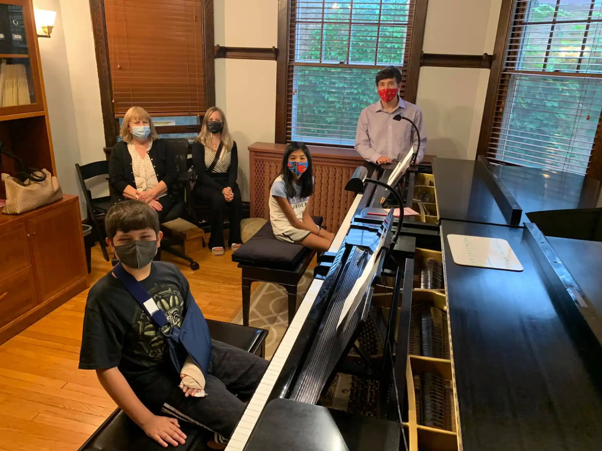 a group of people in a room