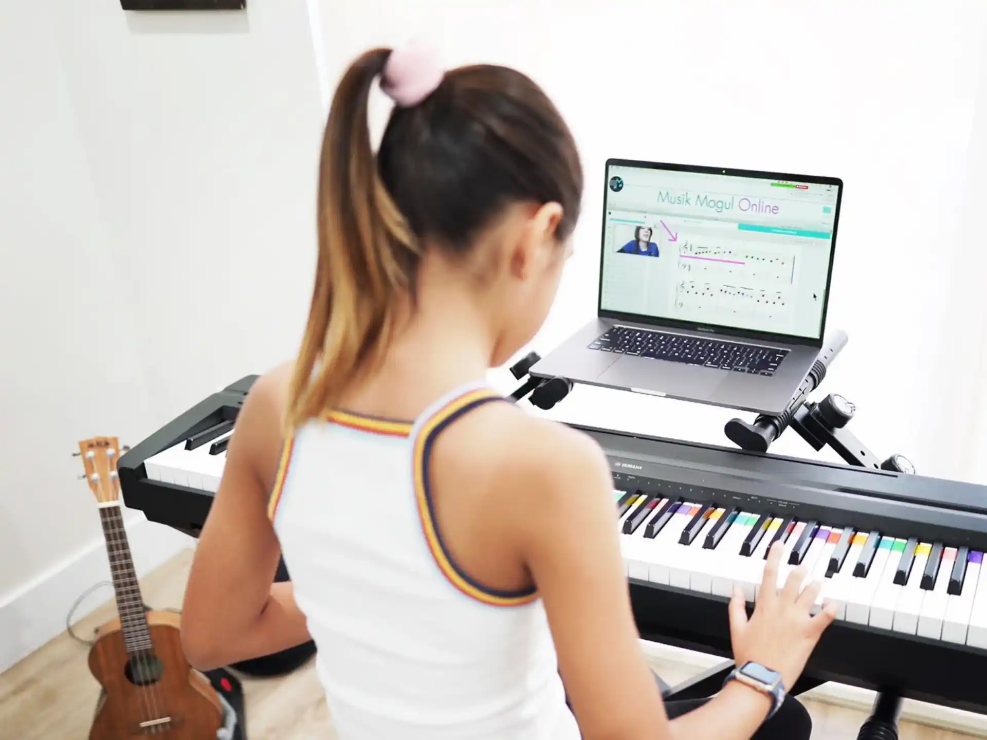 a couple of women playing instruments