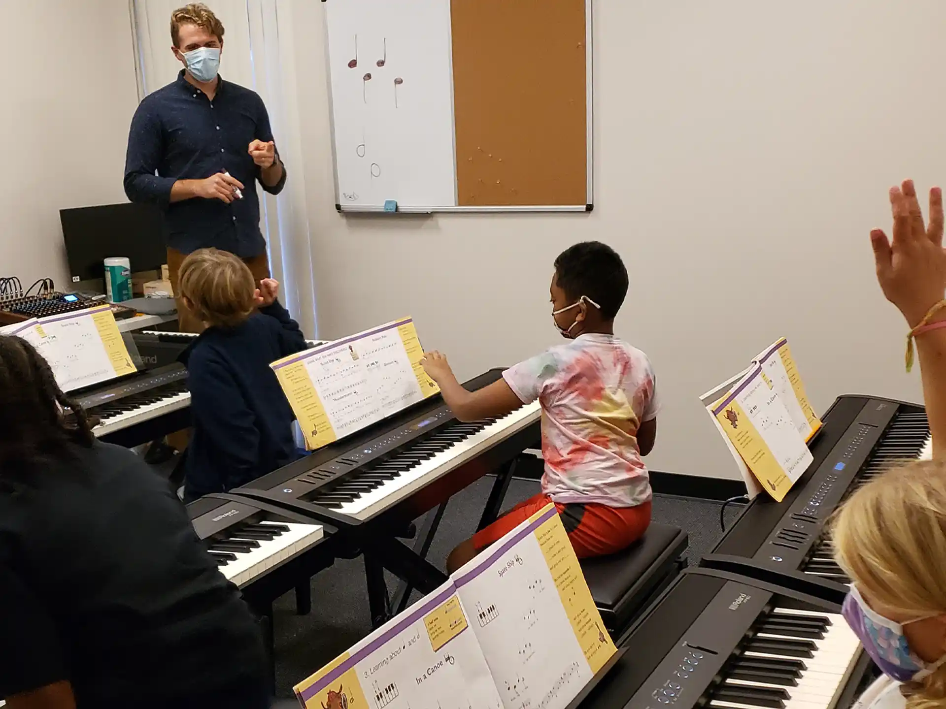 a group of people playing musical instruments