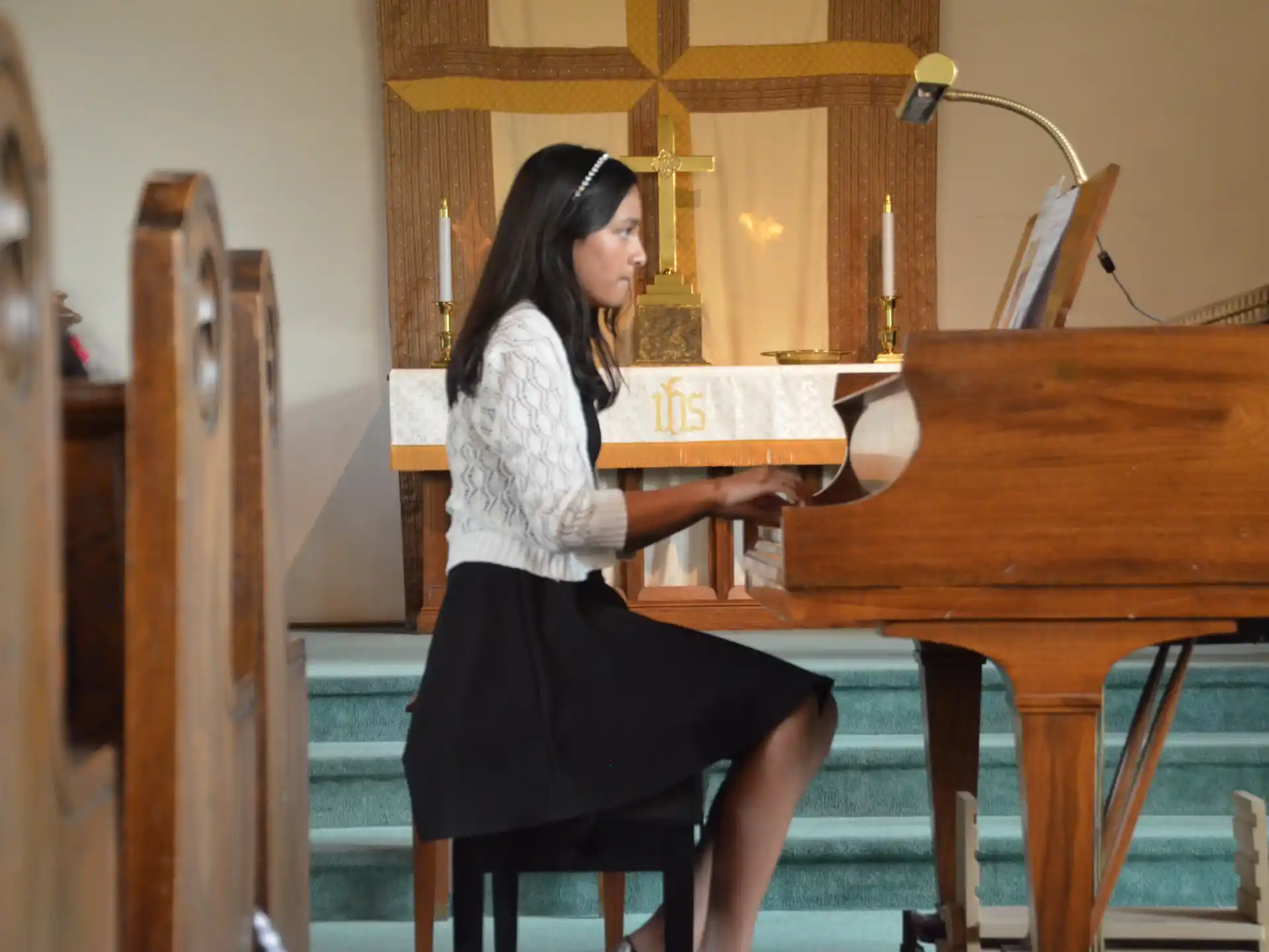 a person playing a piano
