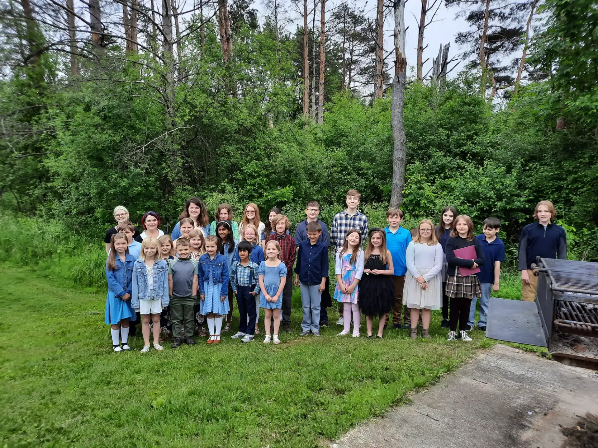 a group of people posing for a photo