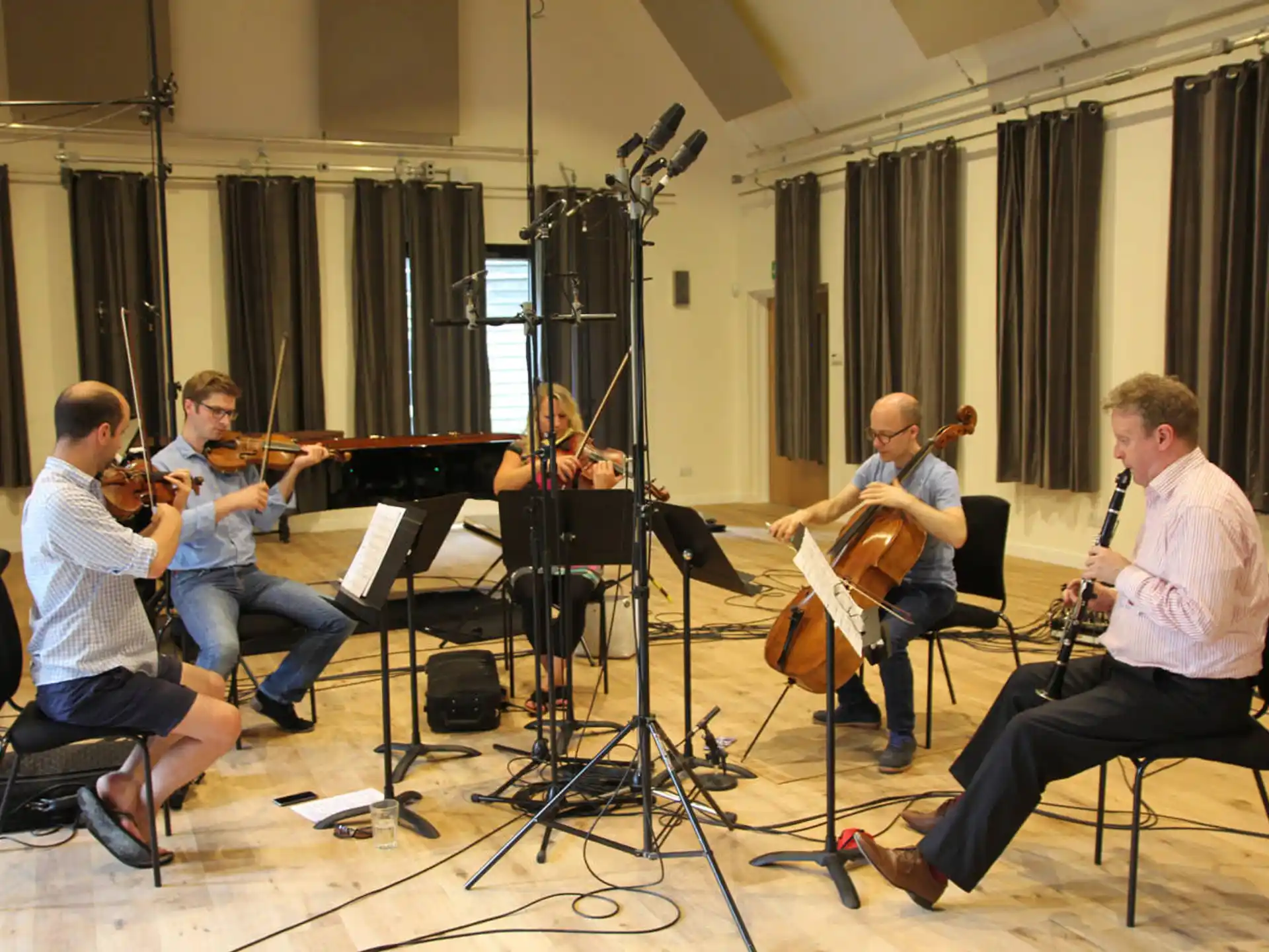 a group of people playing instruments