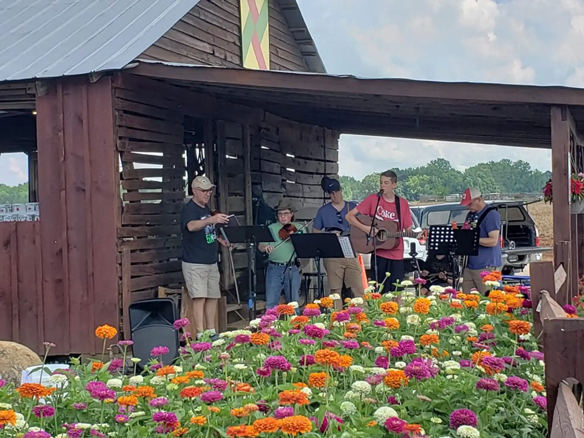 a group of people playing instruments