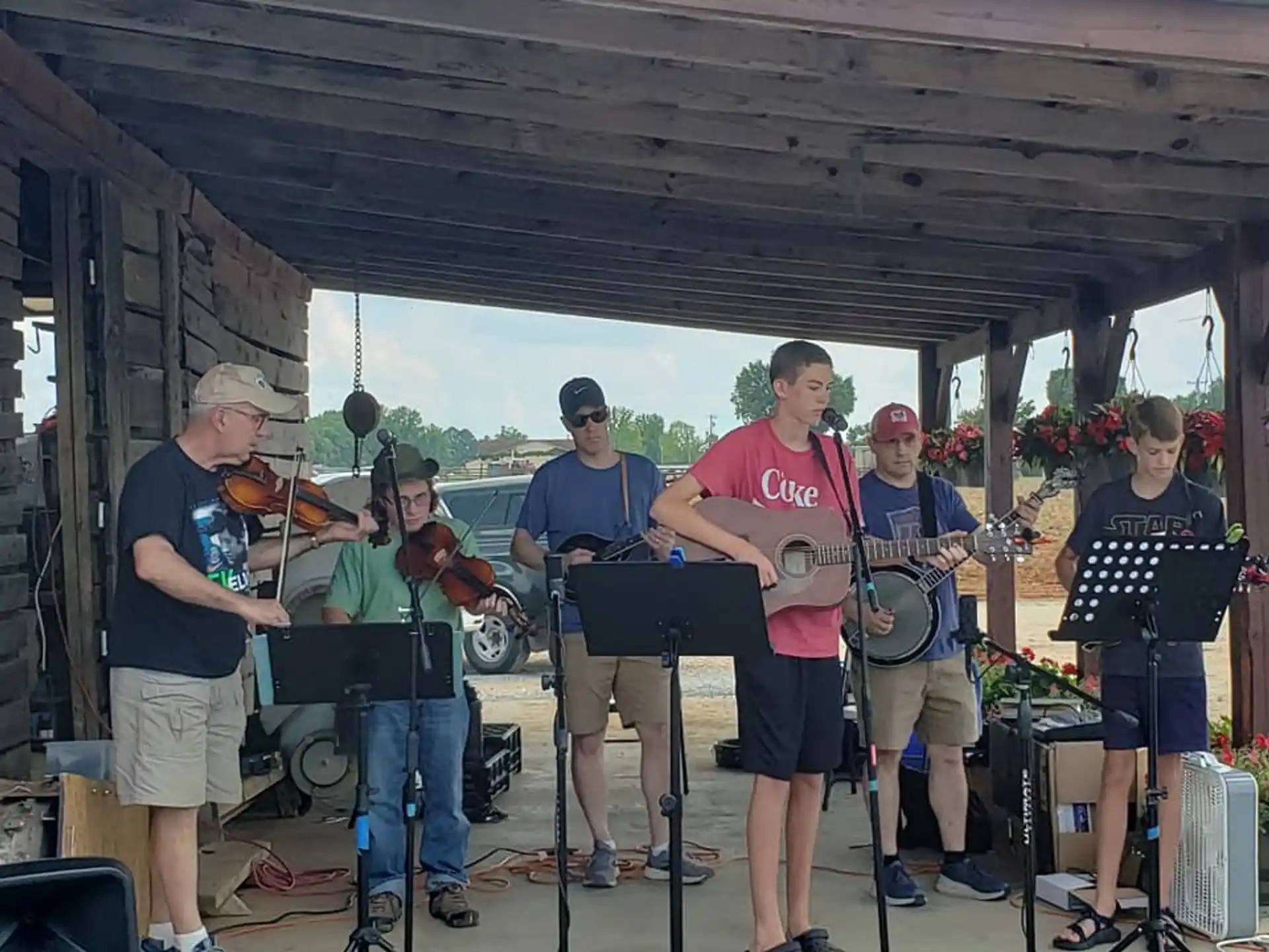 a group of people playing instruments