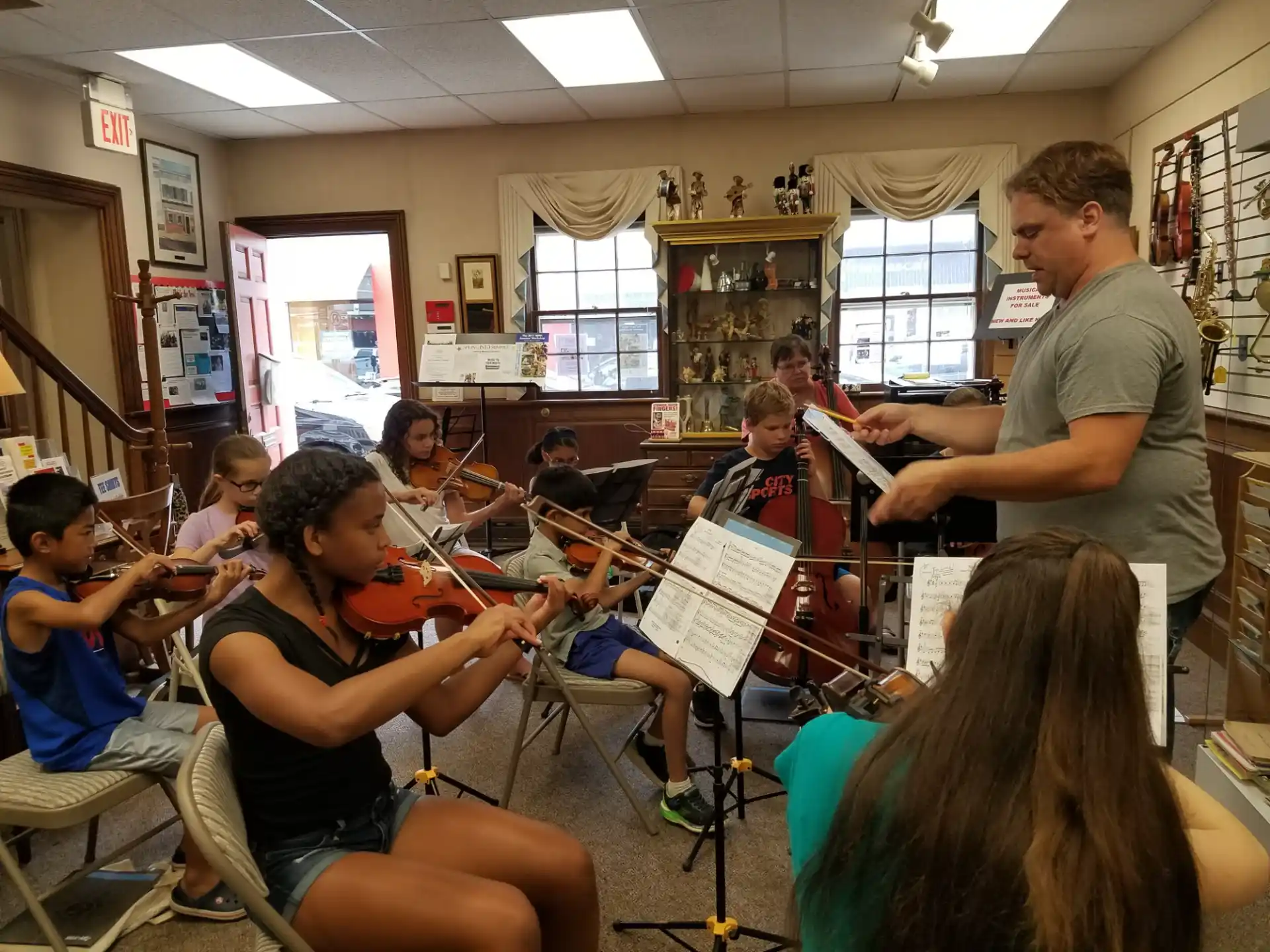 a group of people playing instruments