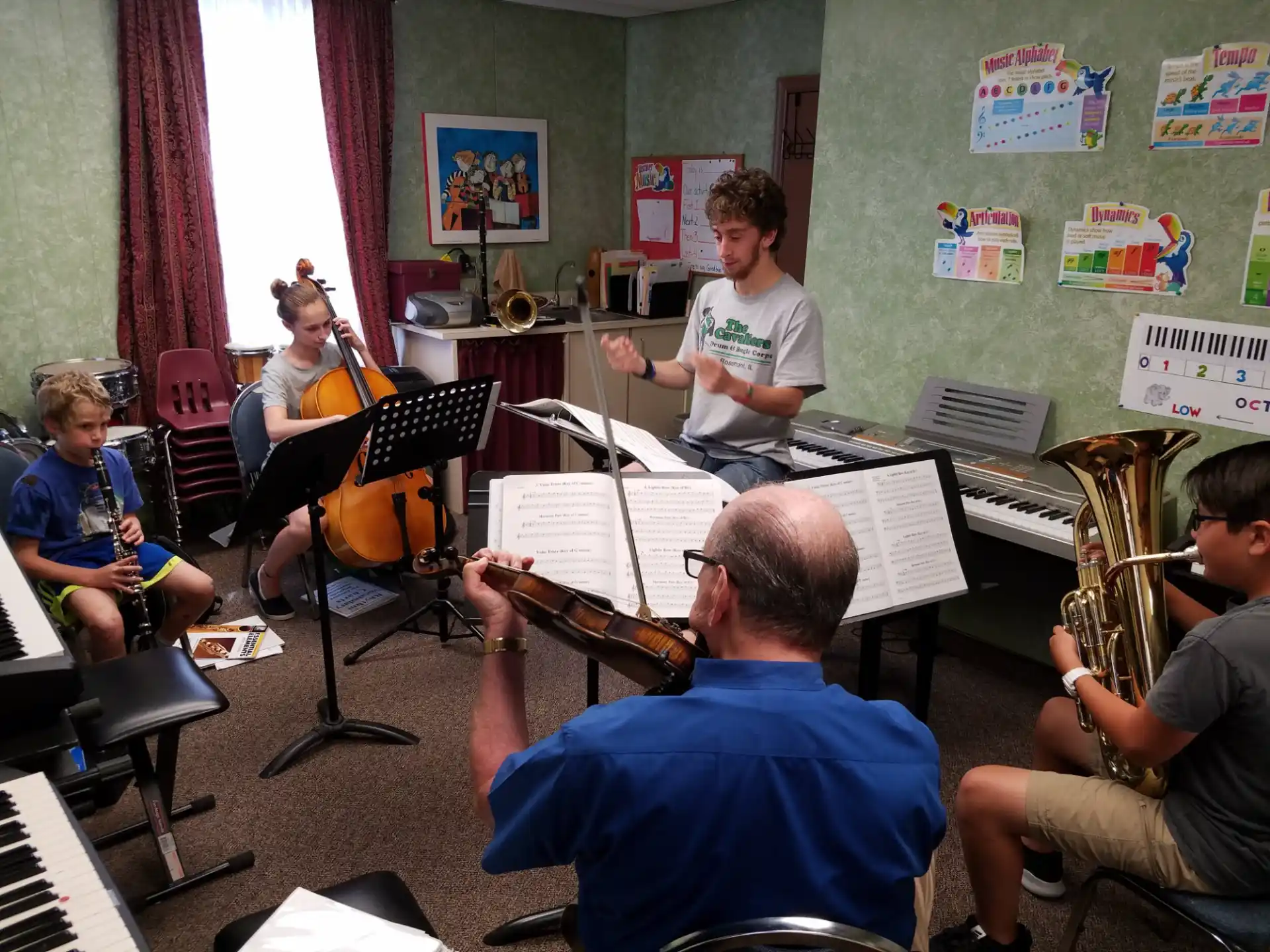 a group of people playing instruments