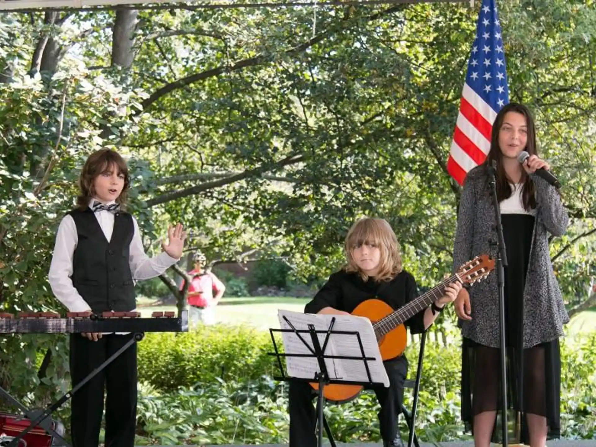 a group of people playing instruments