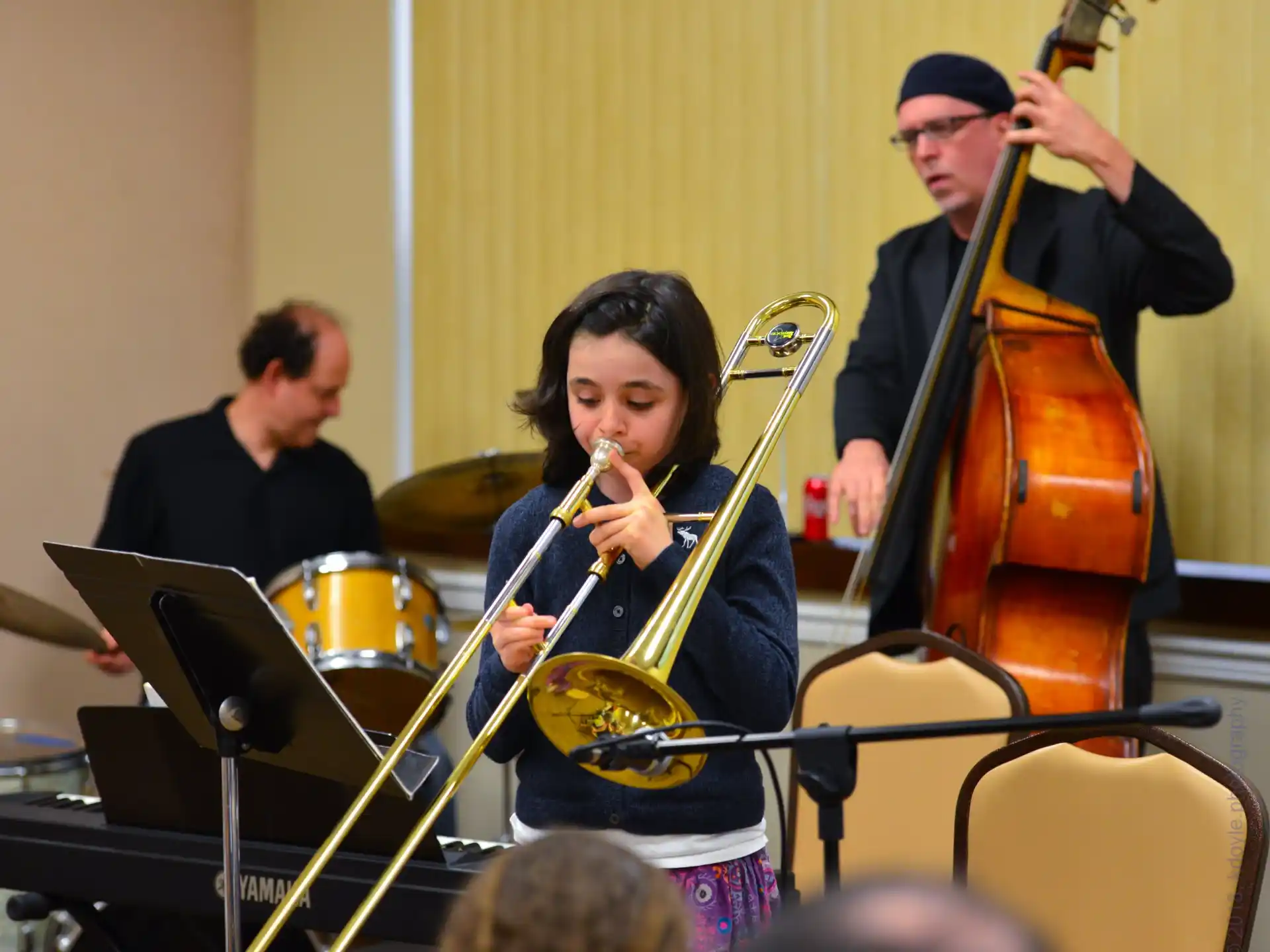 a group of people playing instruments