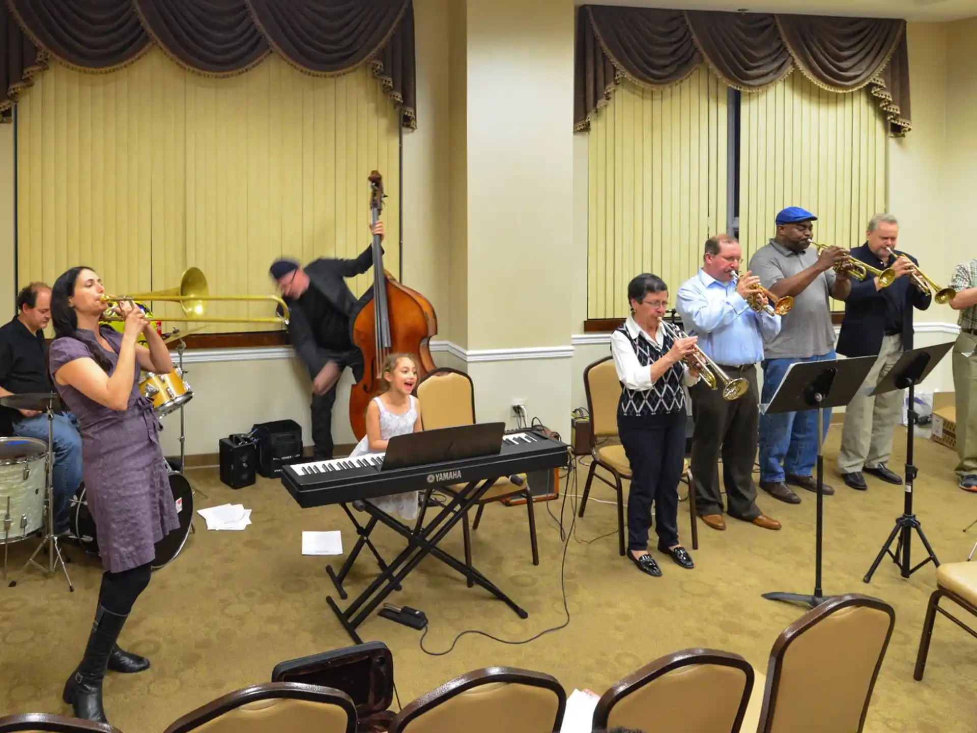 a group of people playing instruments