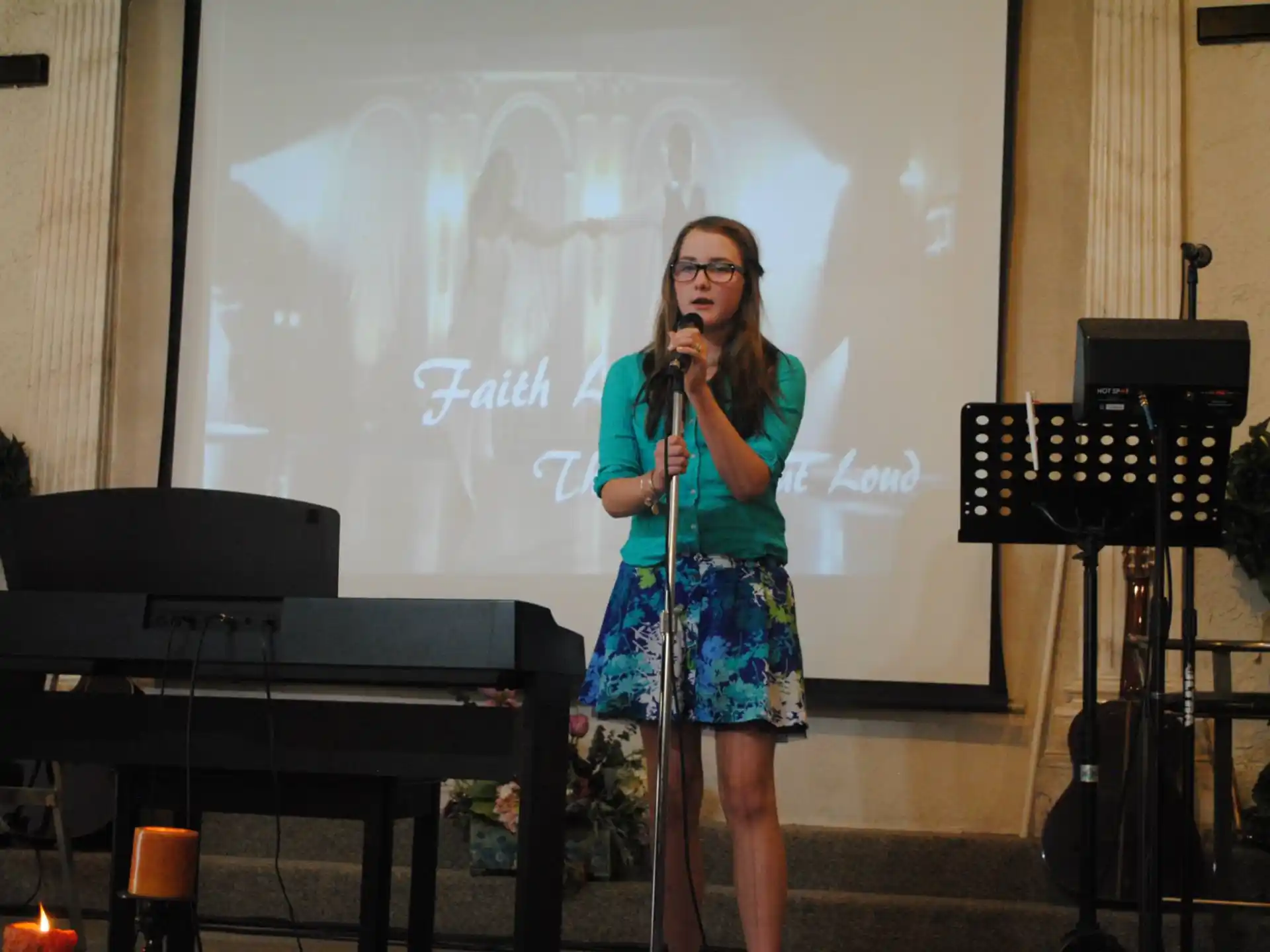 a person holding a microphone