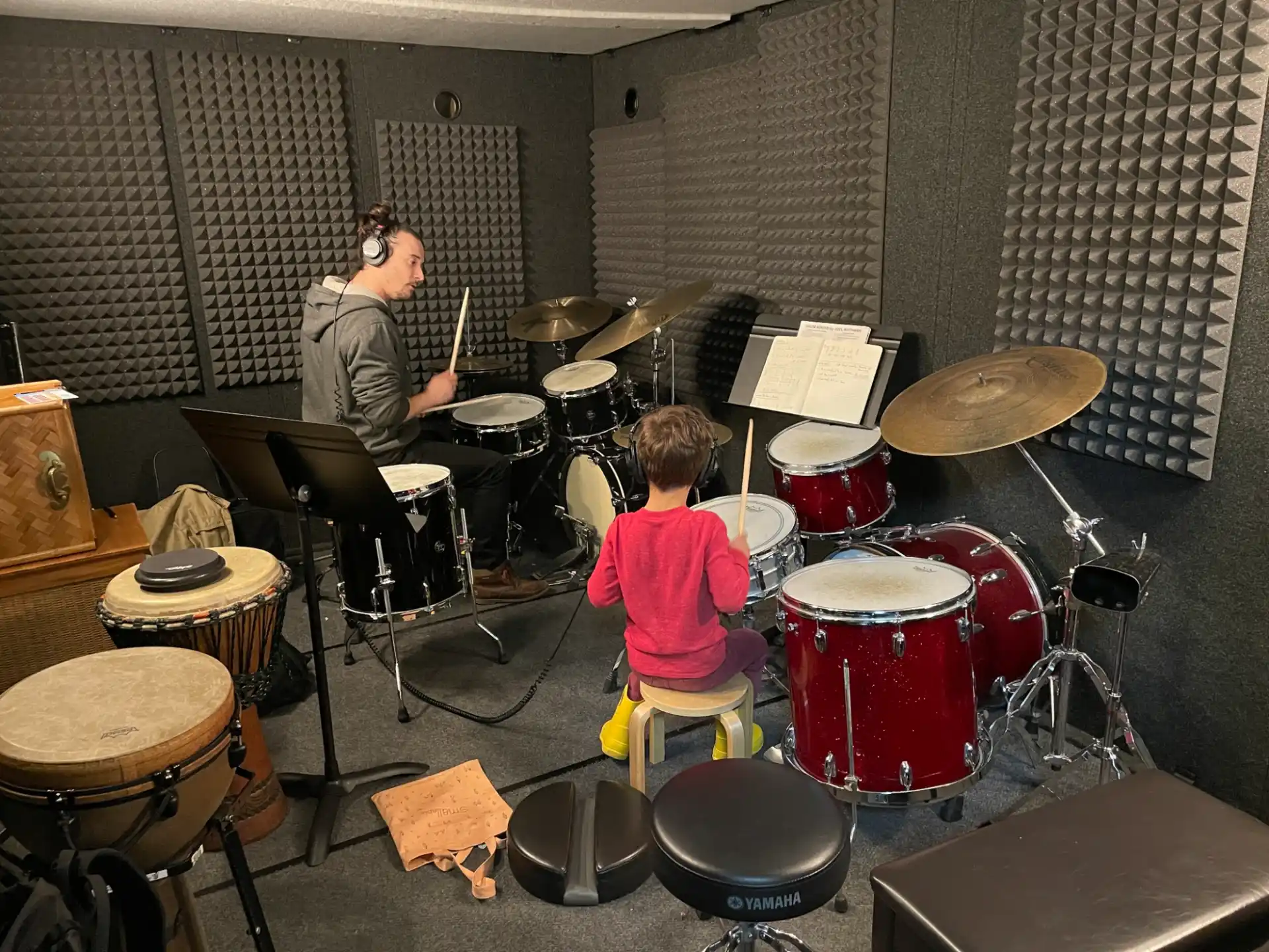 a group of people playing instruments