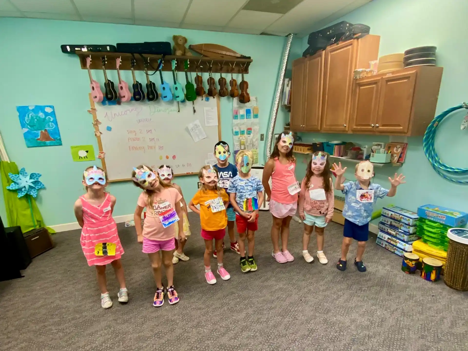 a group of children in a room