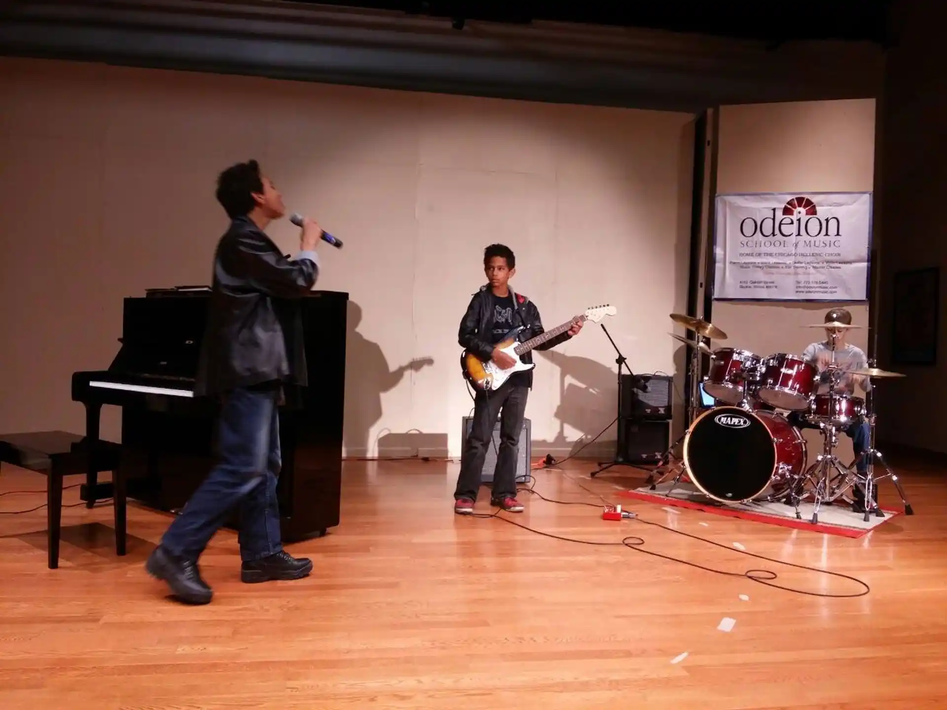 a group of people playing instruments