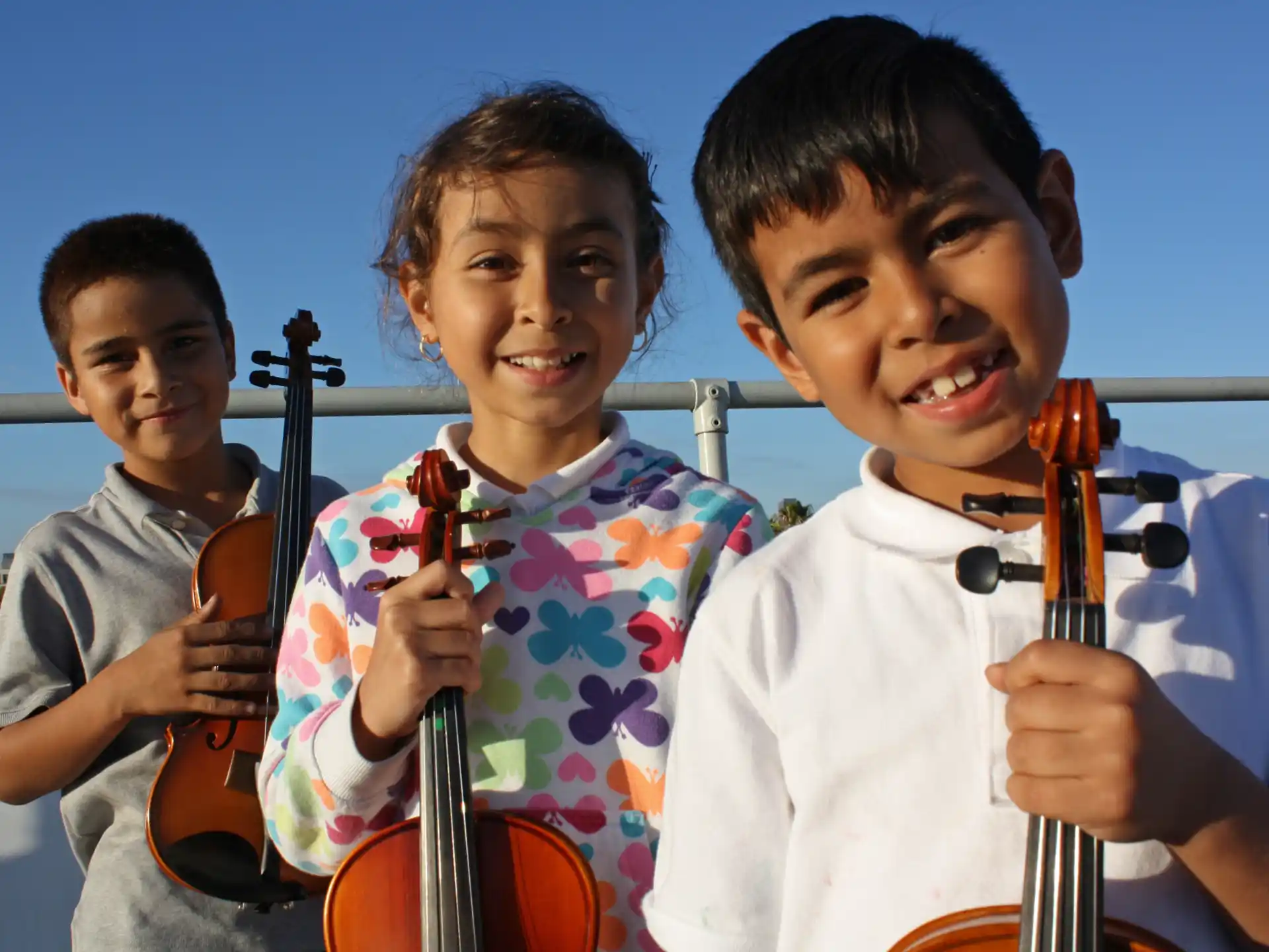 a group of kids smiling