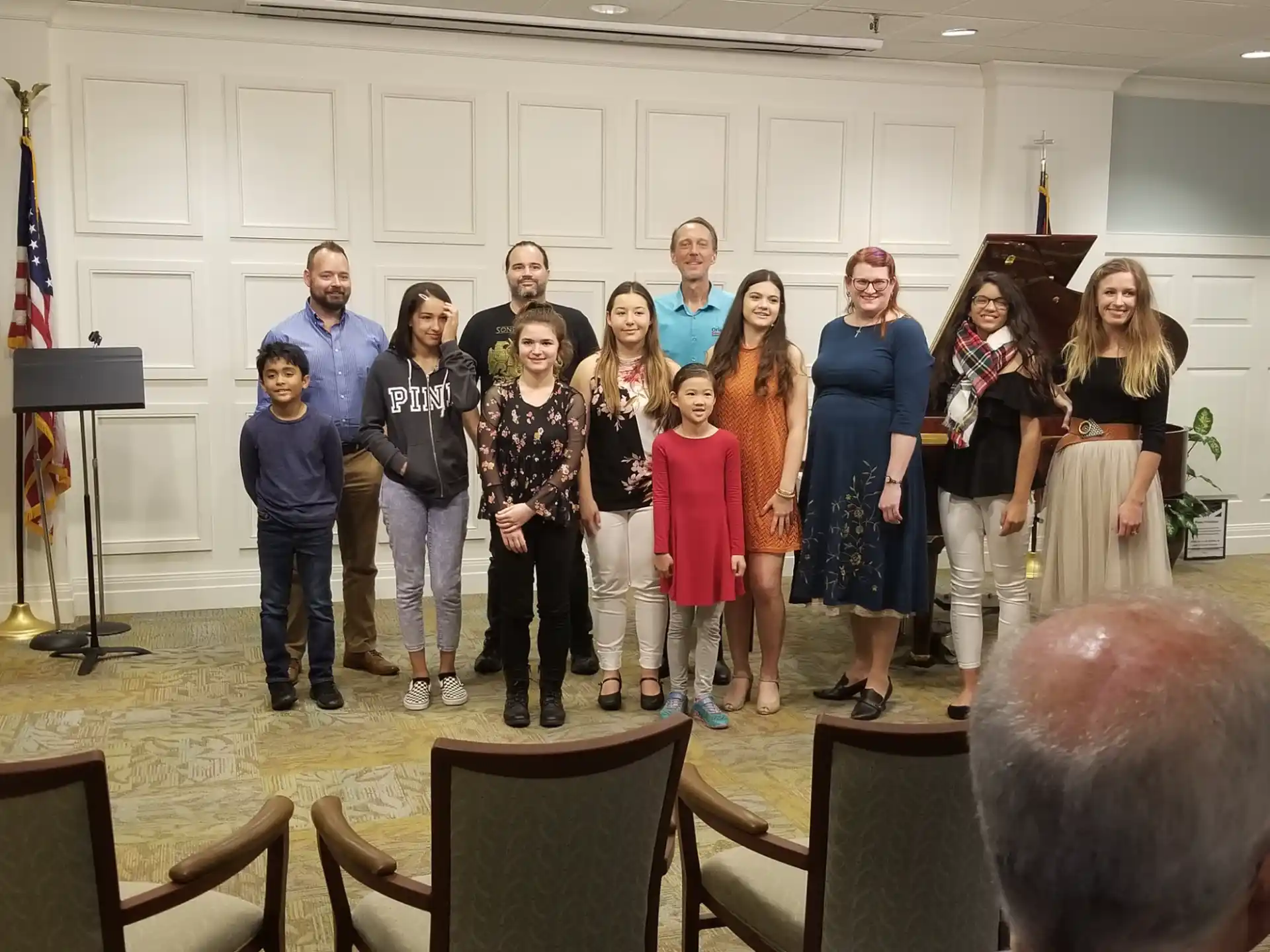 a group of people posing for a photo