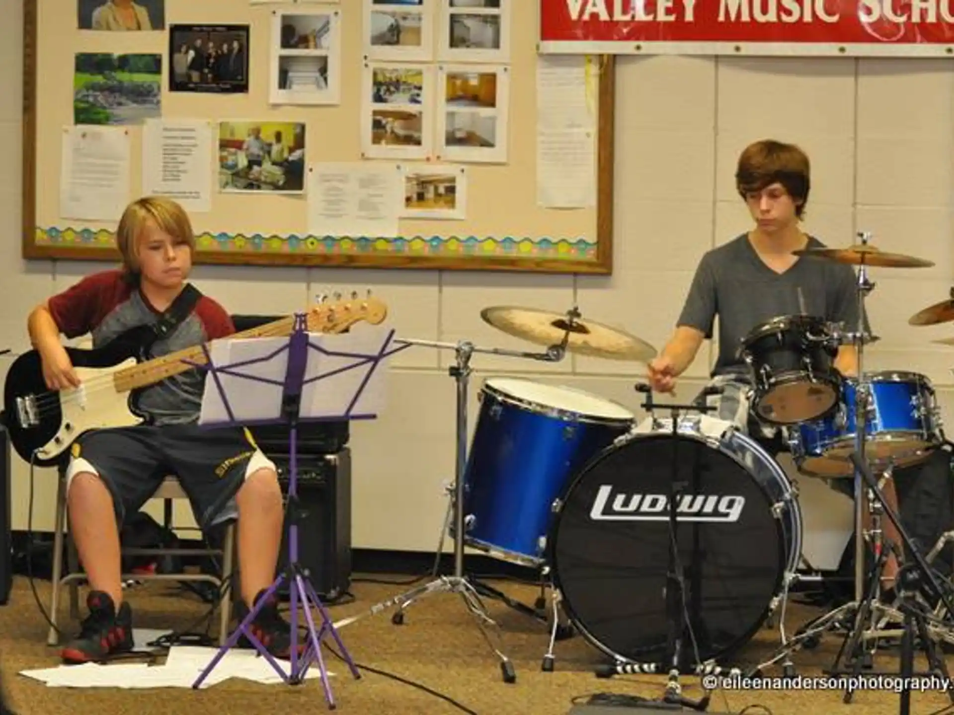 a couple of people playing instruments