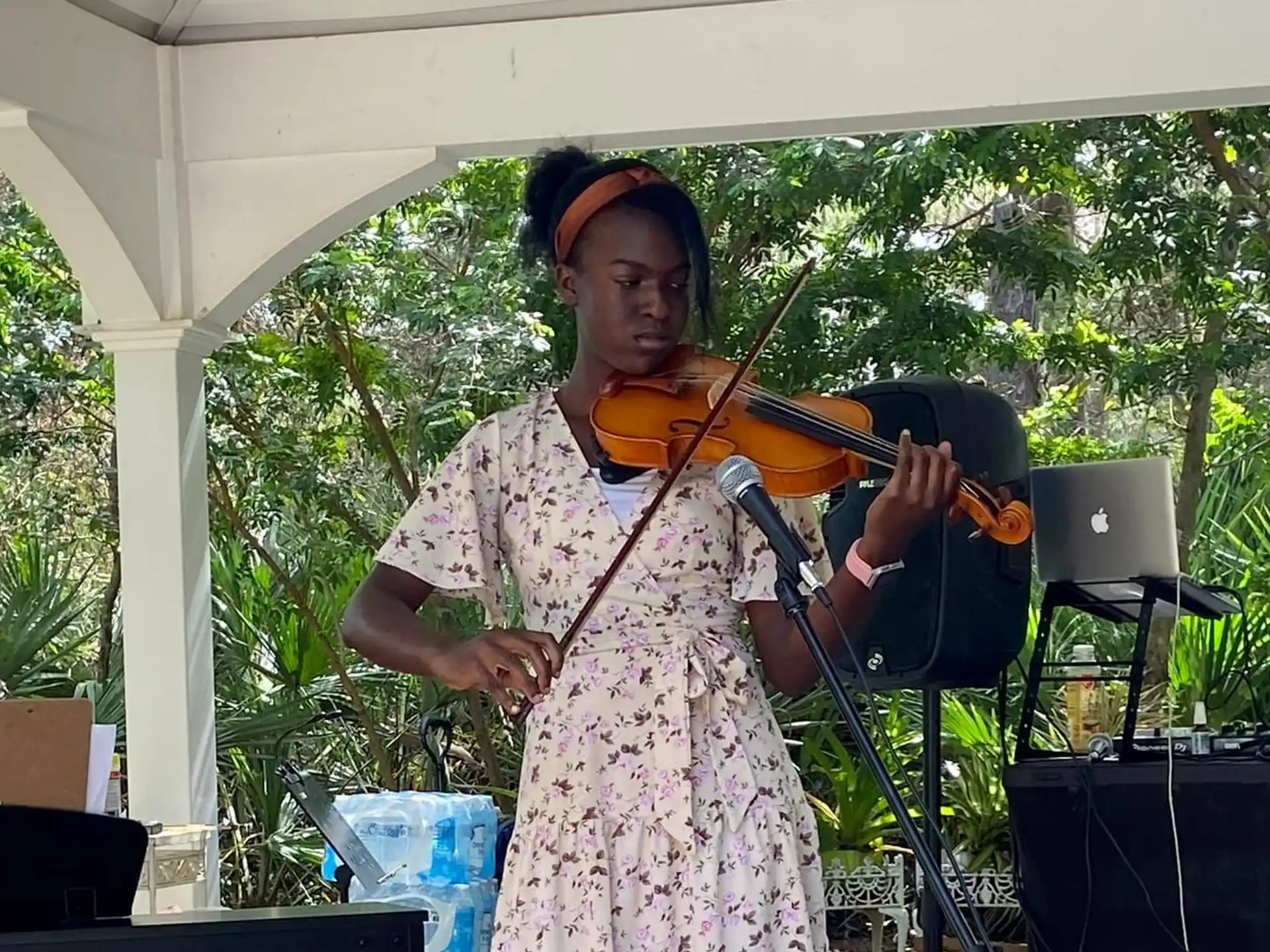 a person playing a violin