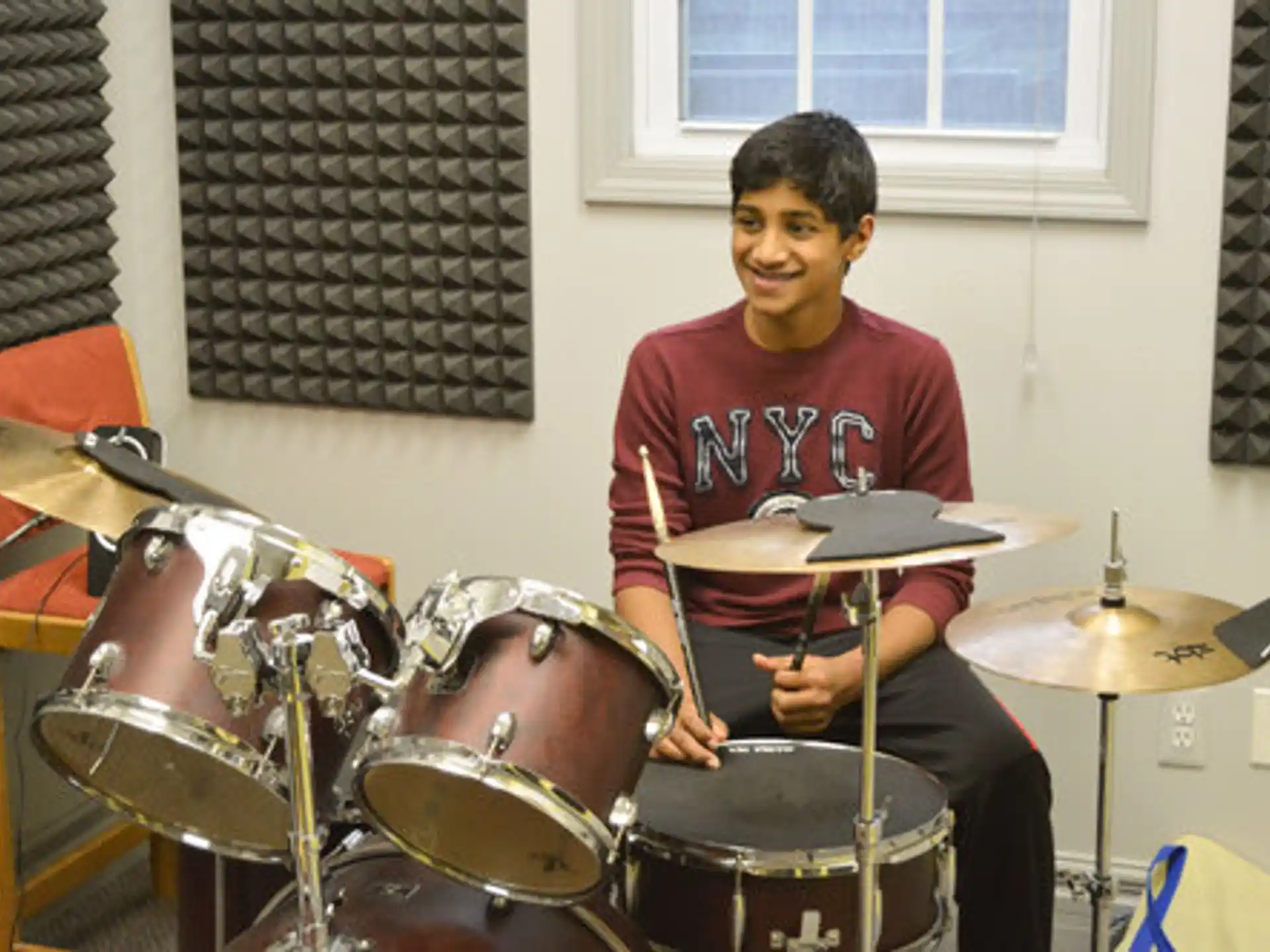 a person playing drums
