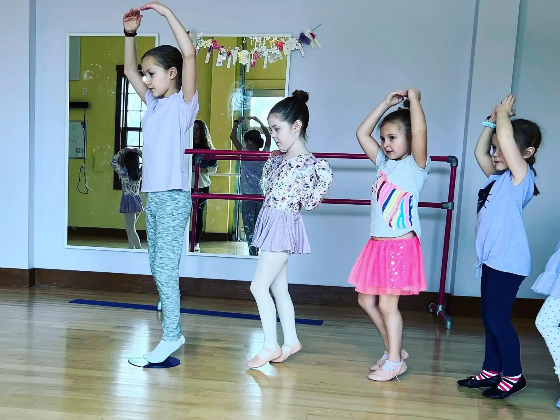 a group of children dancing
