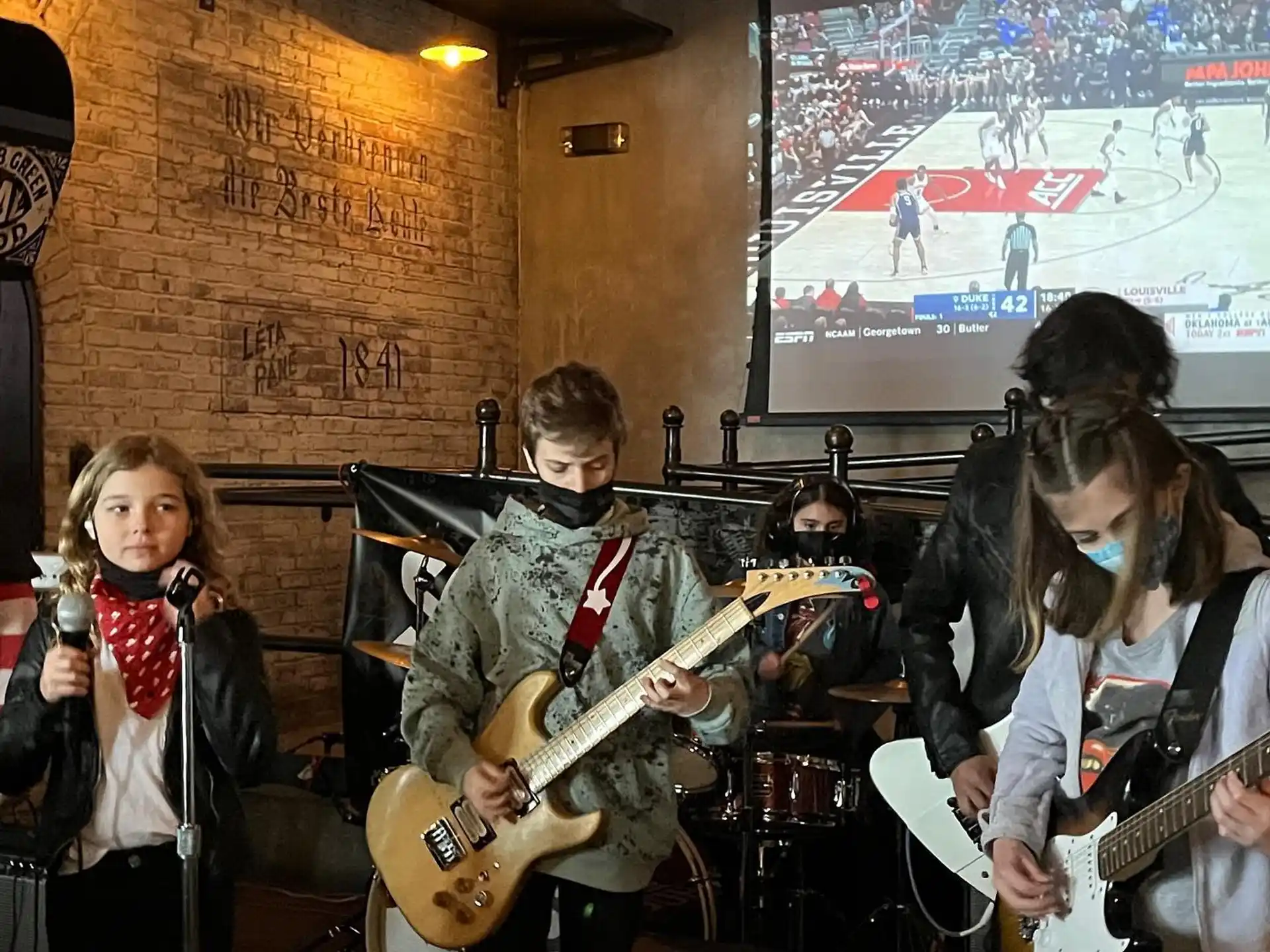 a group of people playing instruments