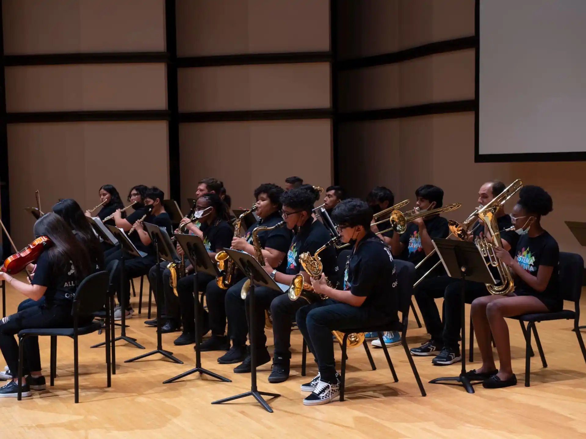 a group of people playing instruments