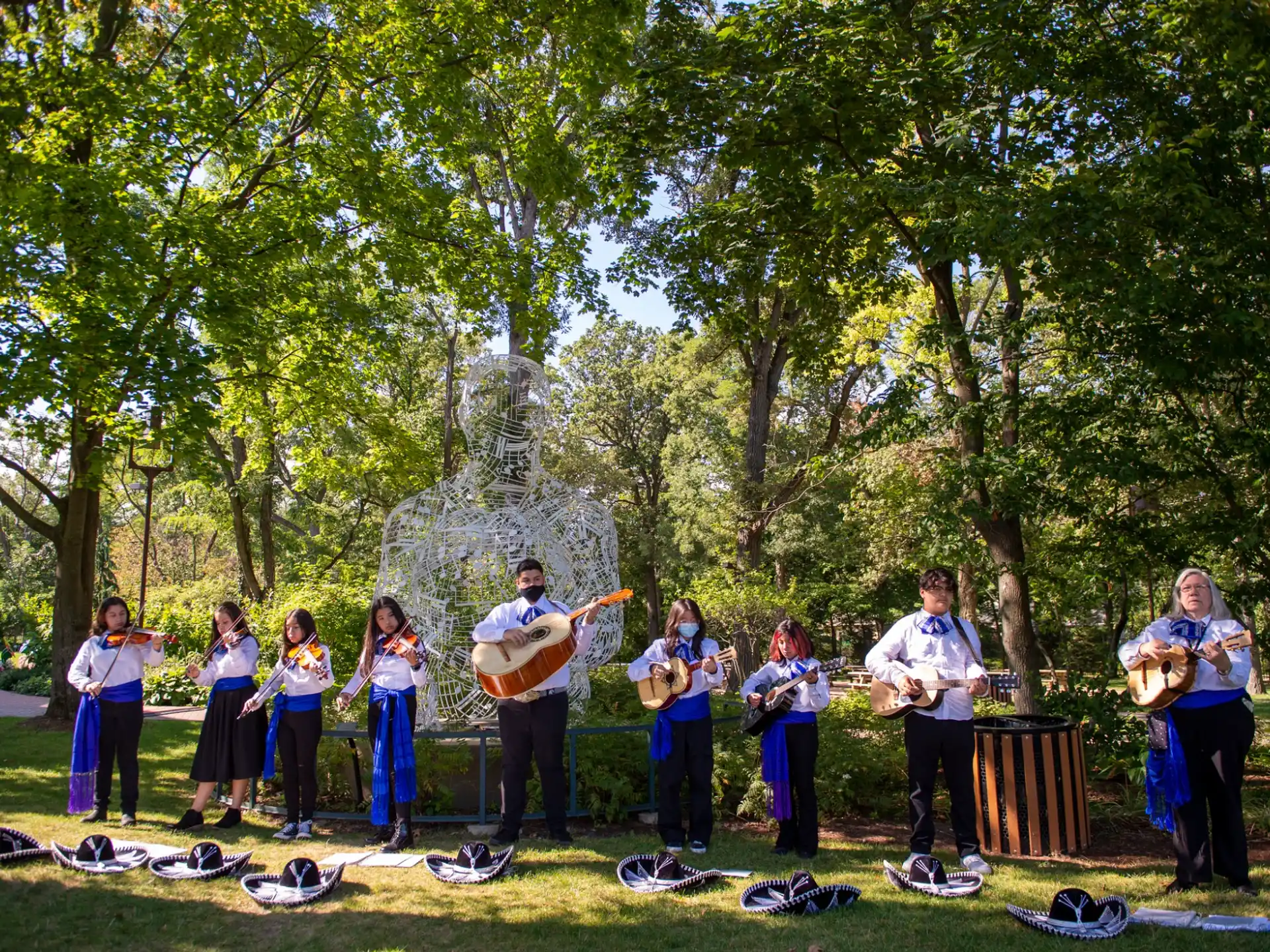 a group of people playing instruments