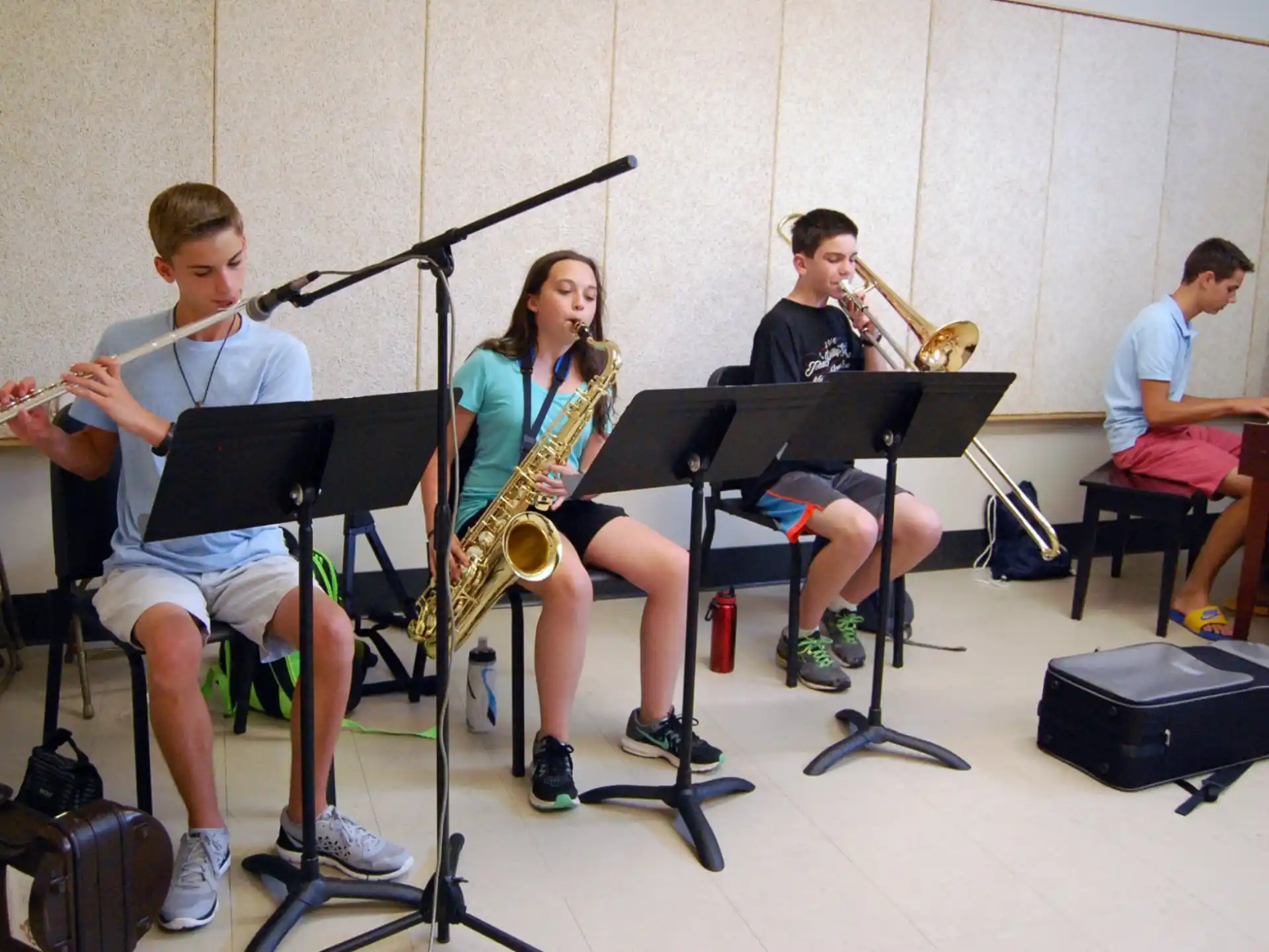 a group of people playing instruments