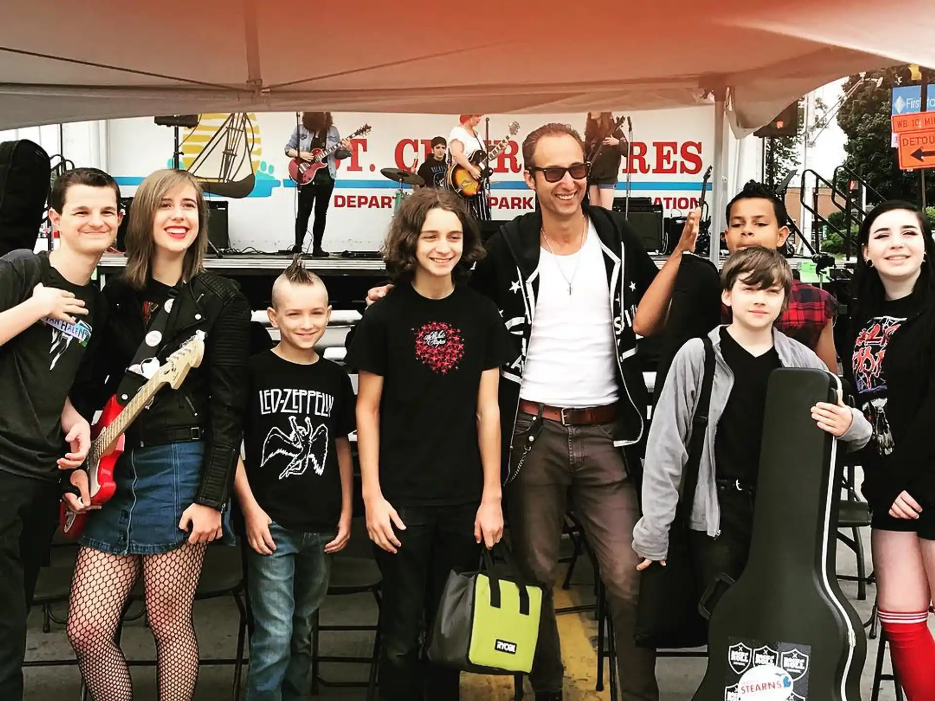 a group of people posing for a photo