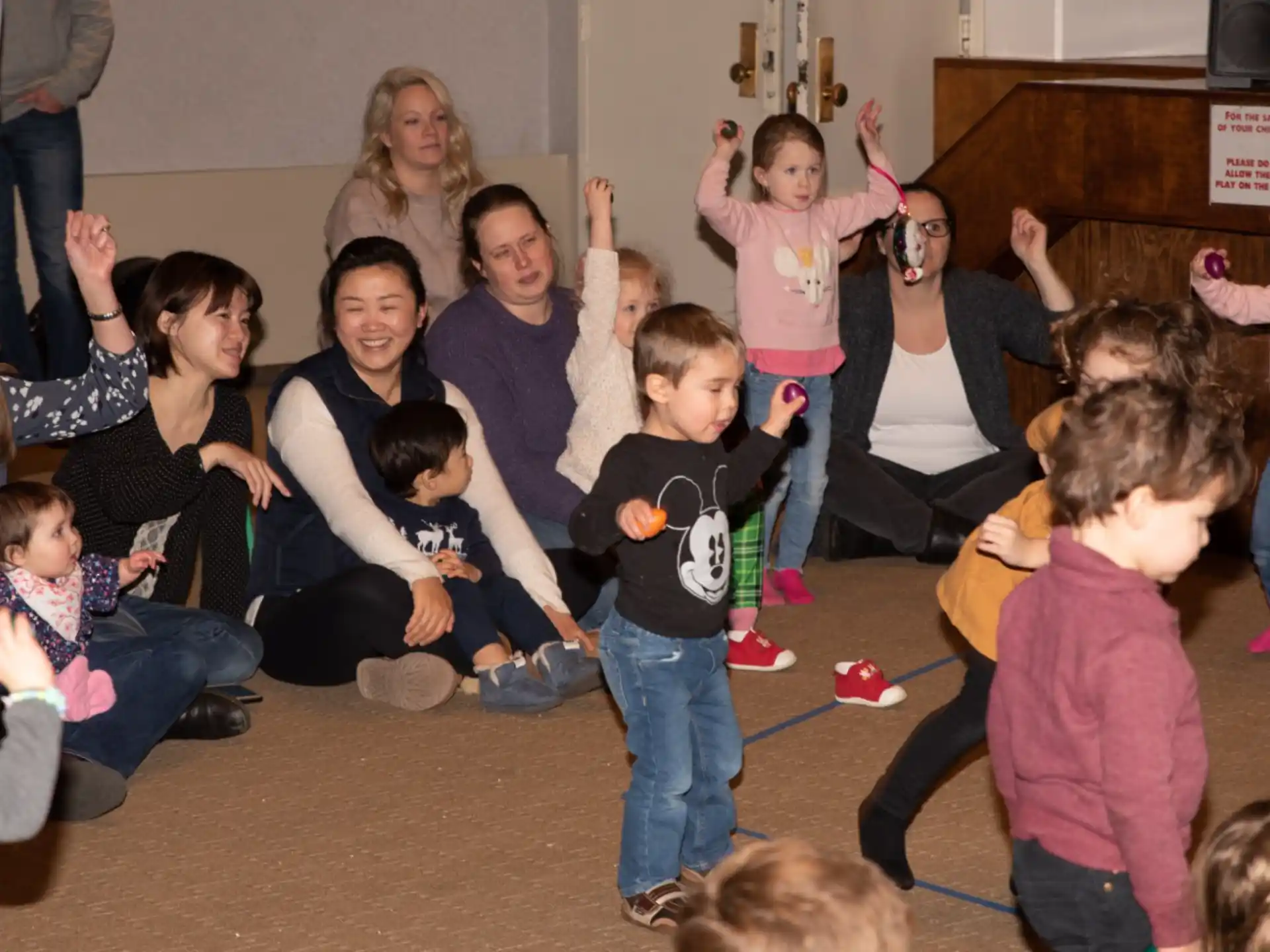 a group of children in a room