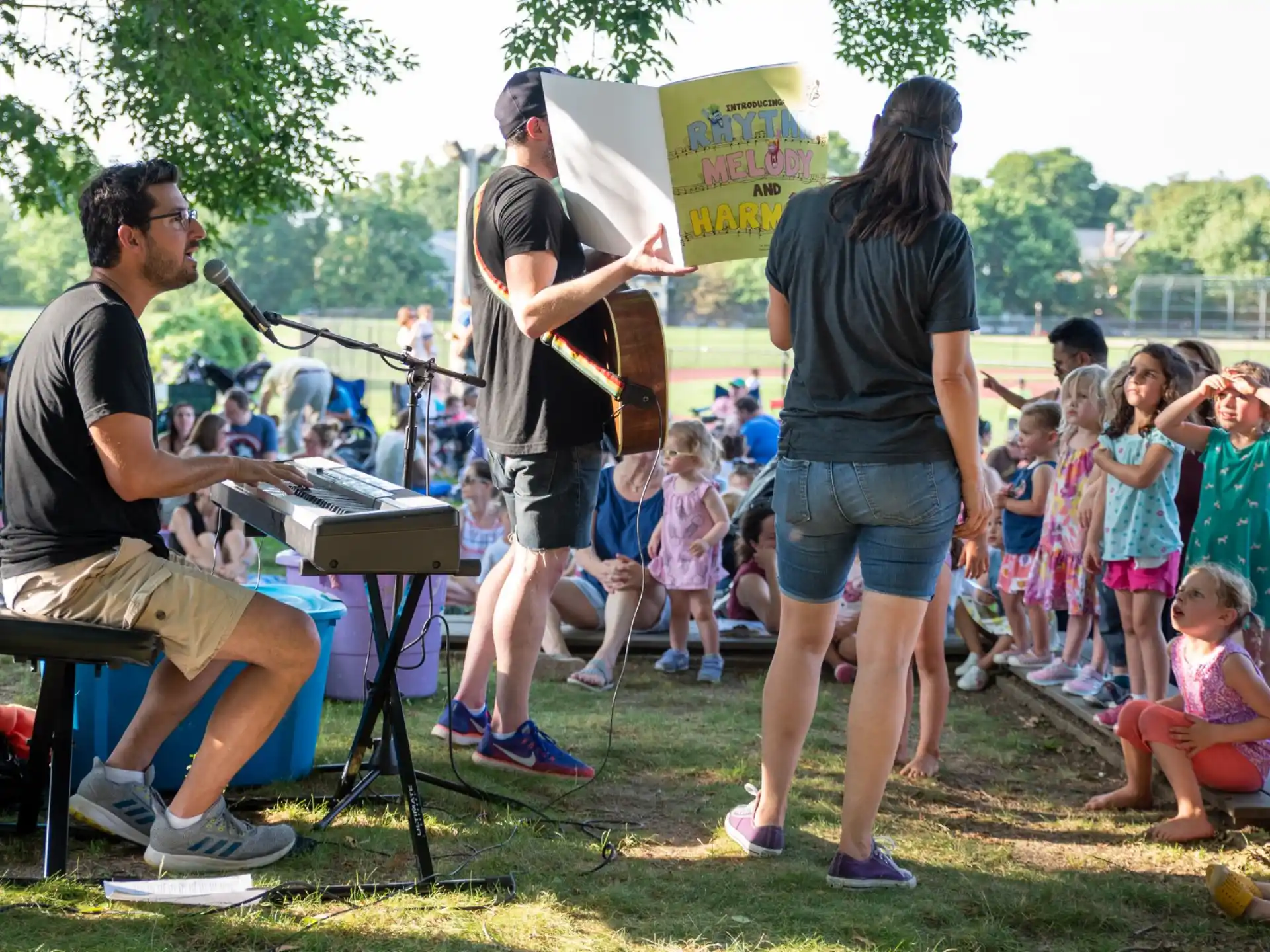 a group of people playing instruments
