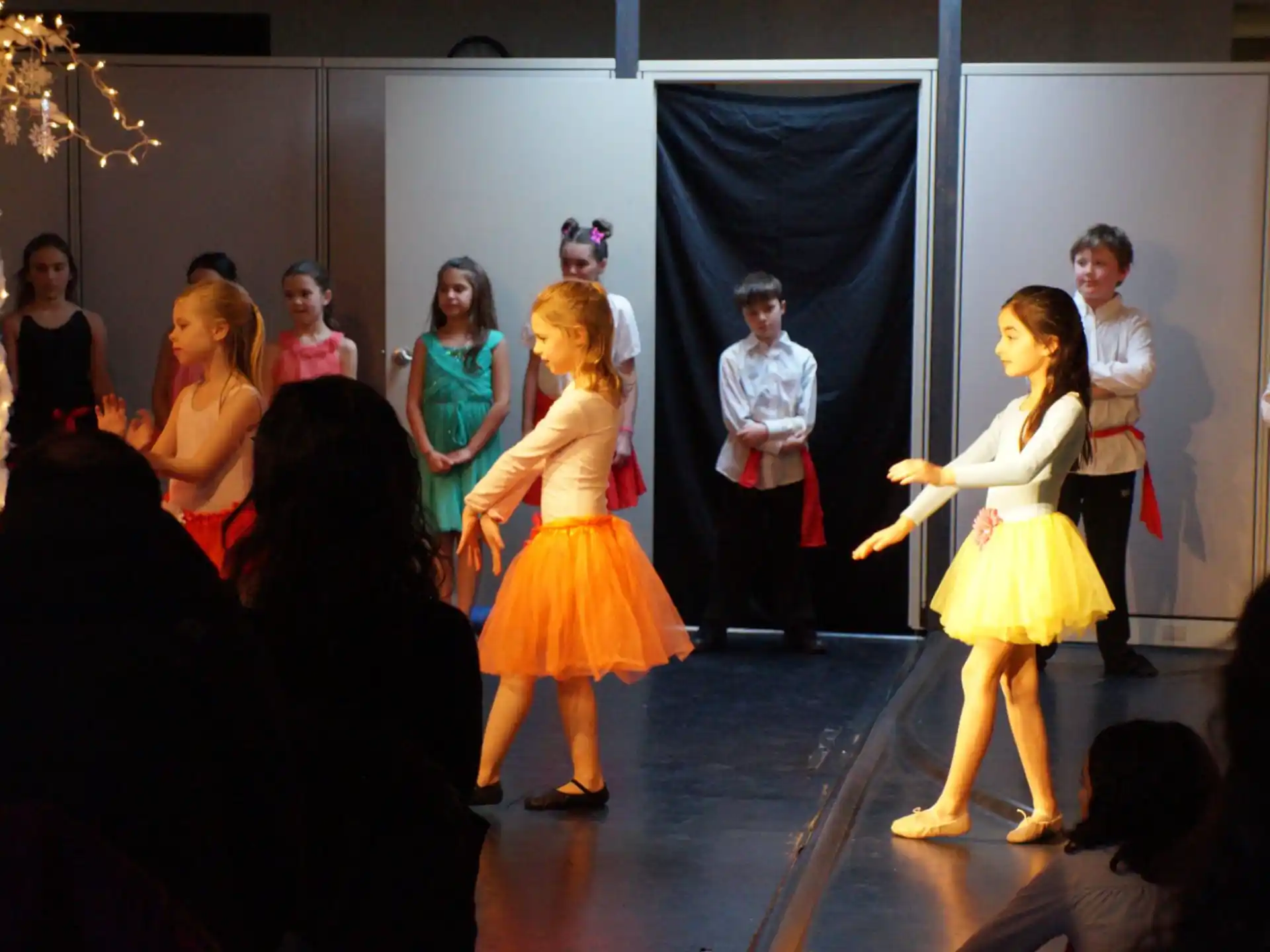 a group of children dancing