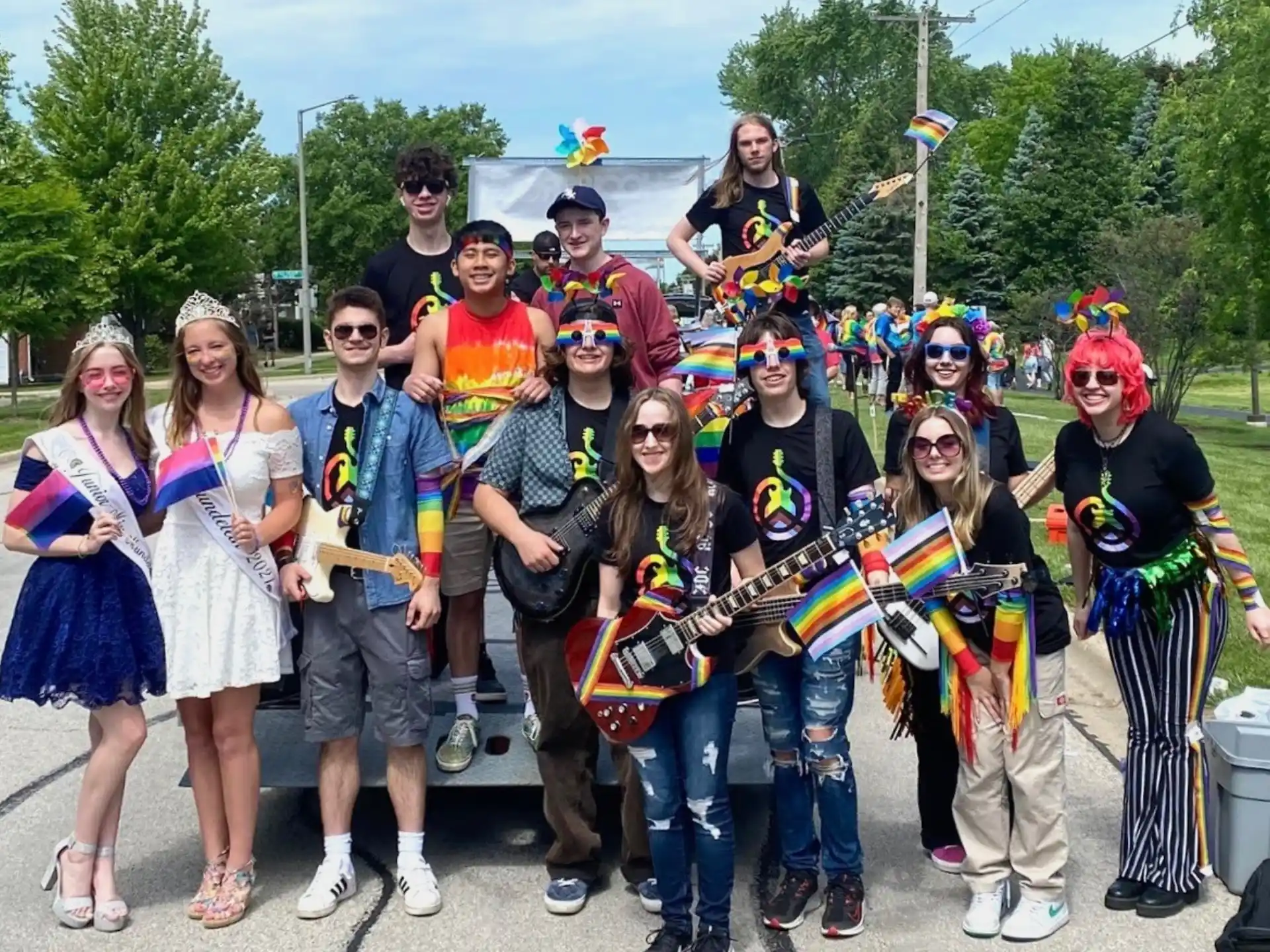 a group of people posing for a photo
