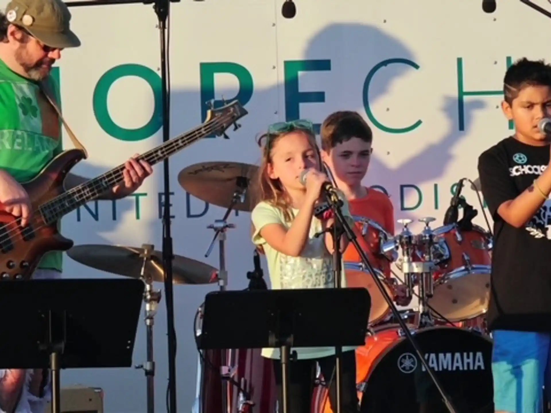 a group of people playing instruments