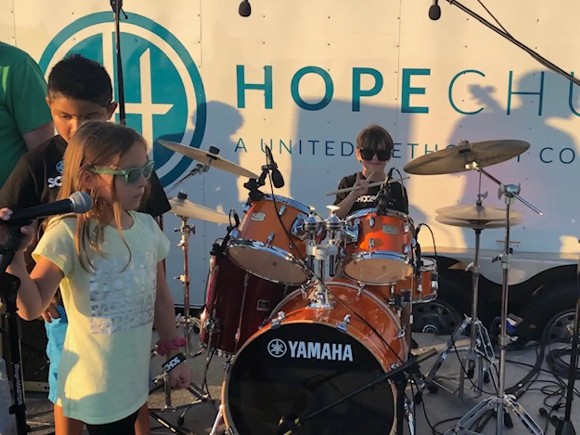 a group of people playing instruments
