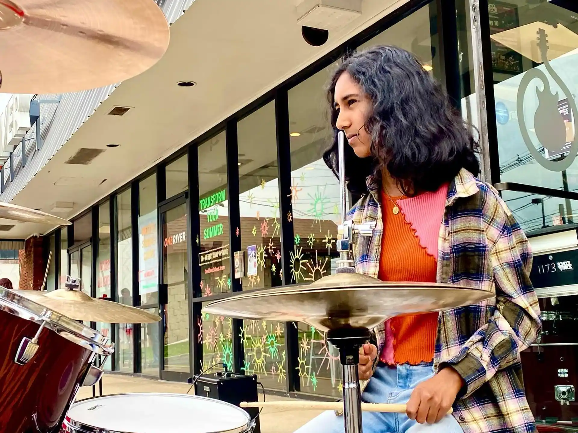 a person playing the drums