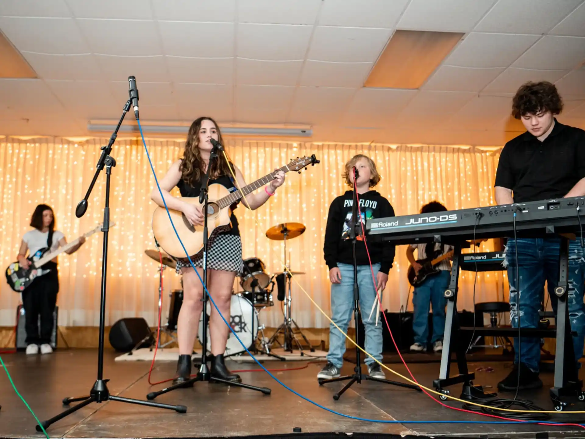 a group of people playing instruments
