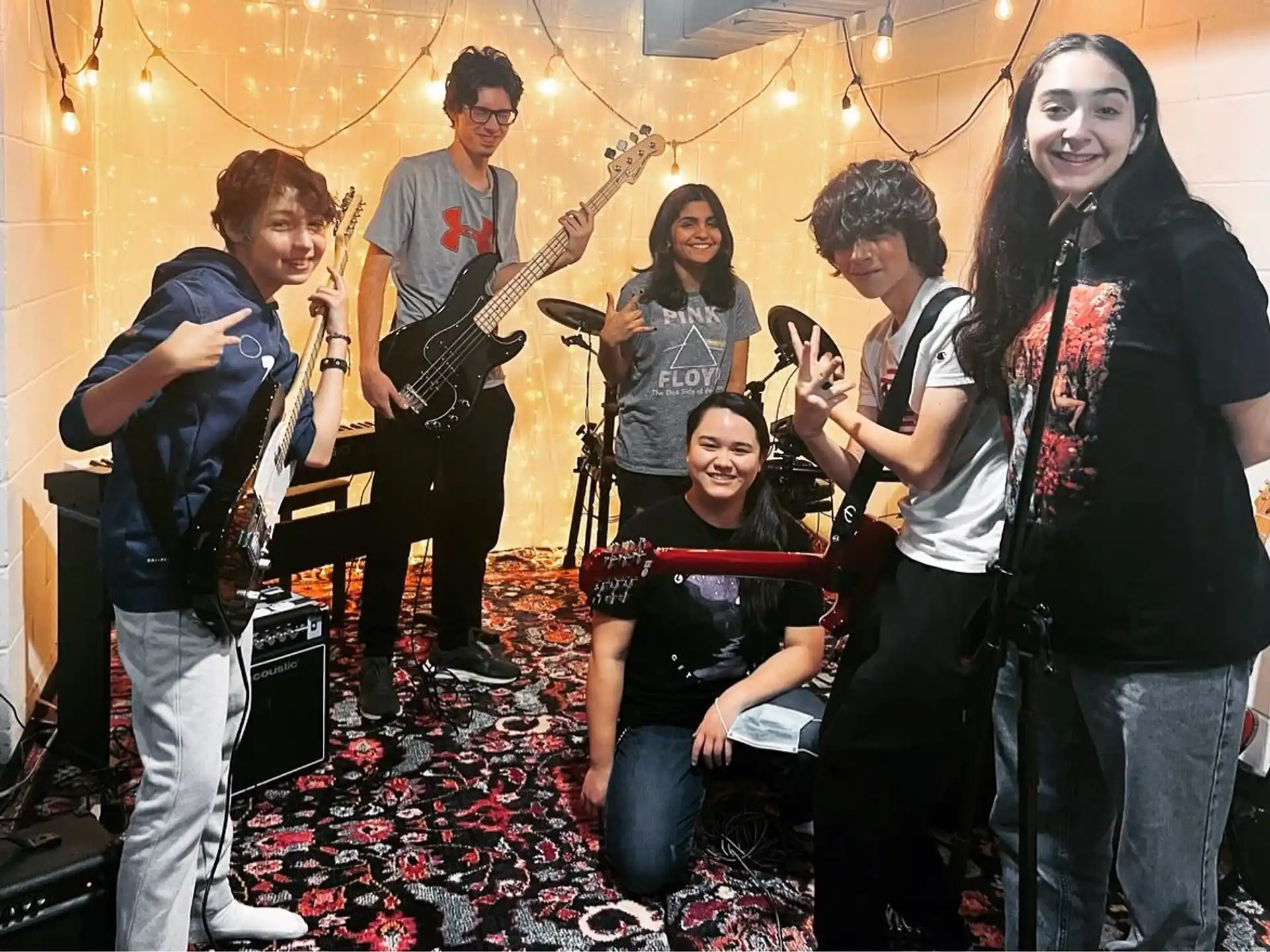 a group of people posing for a photo