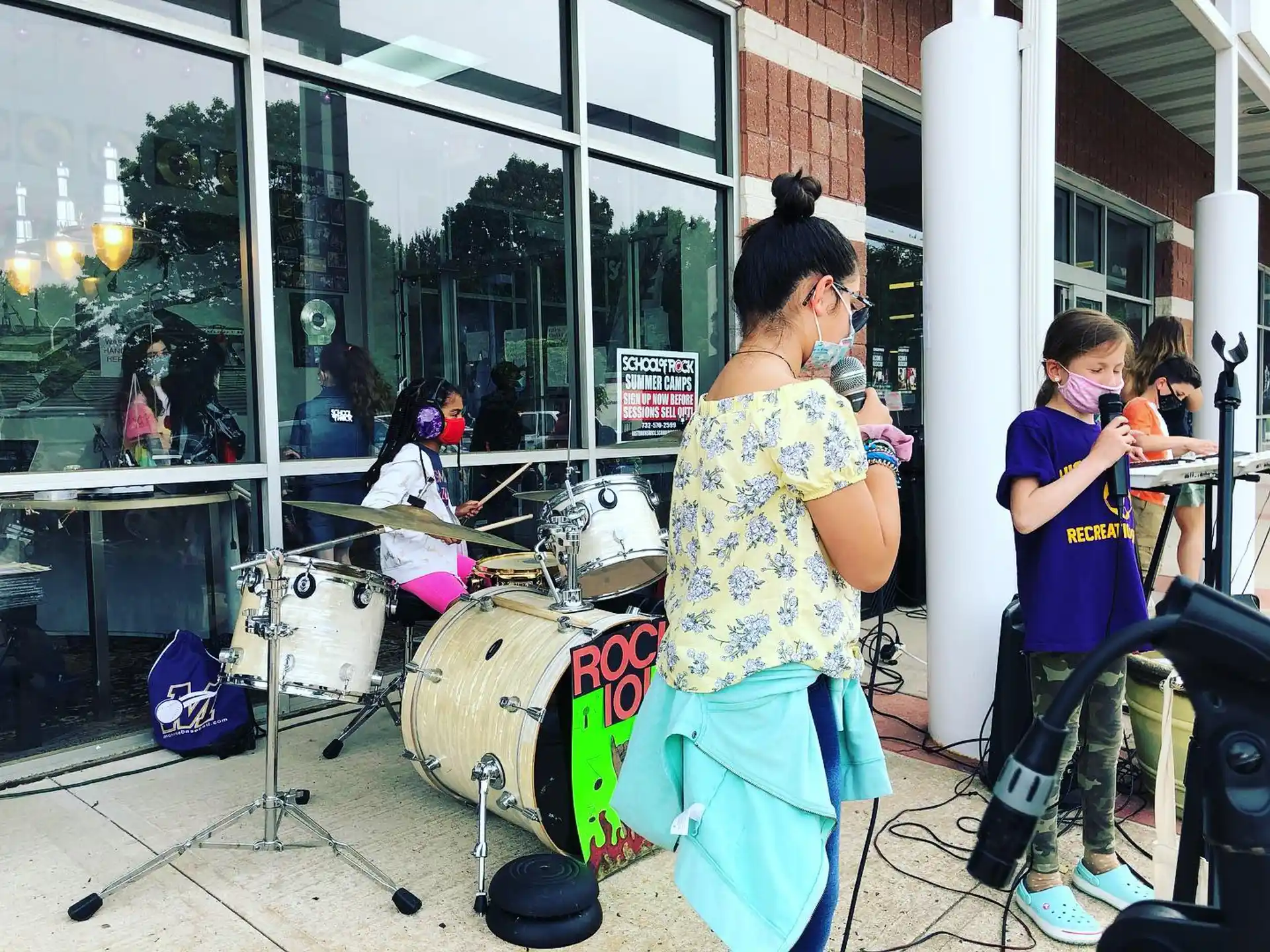 a person playing drums