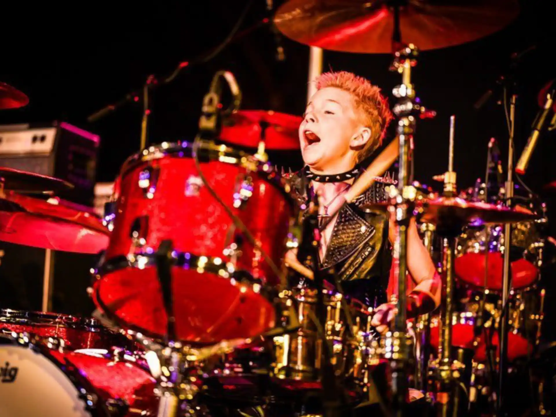 a person playing drums