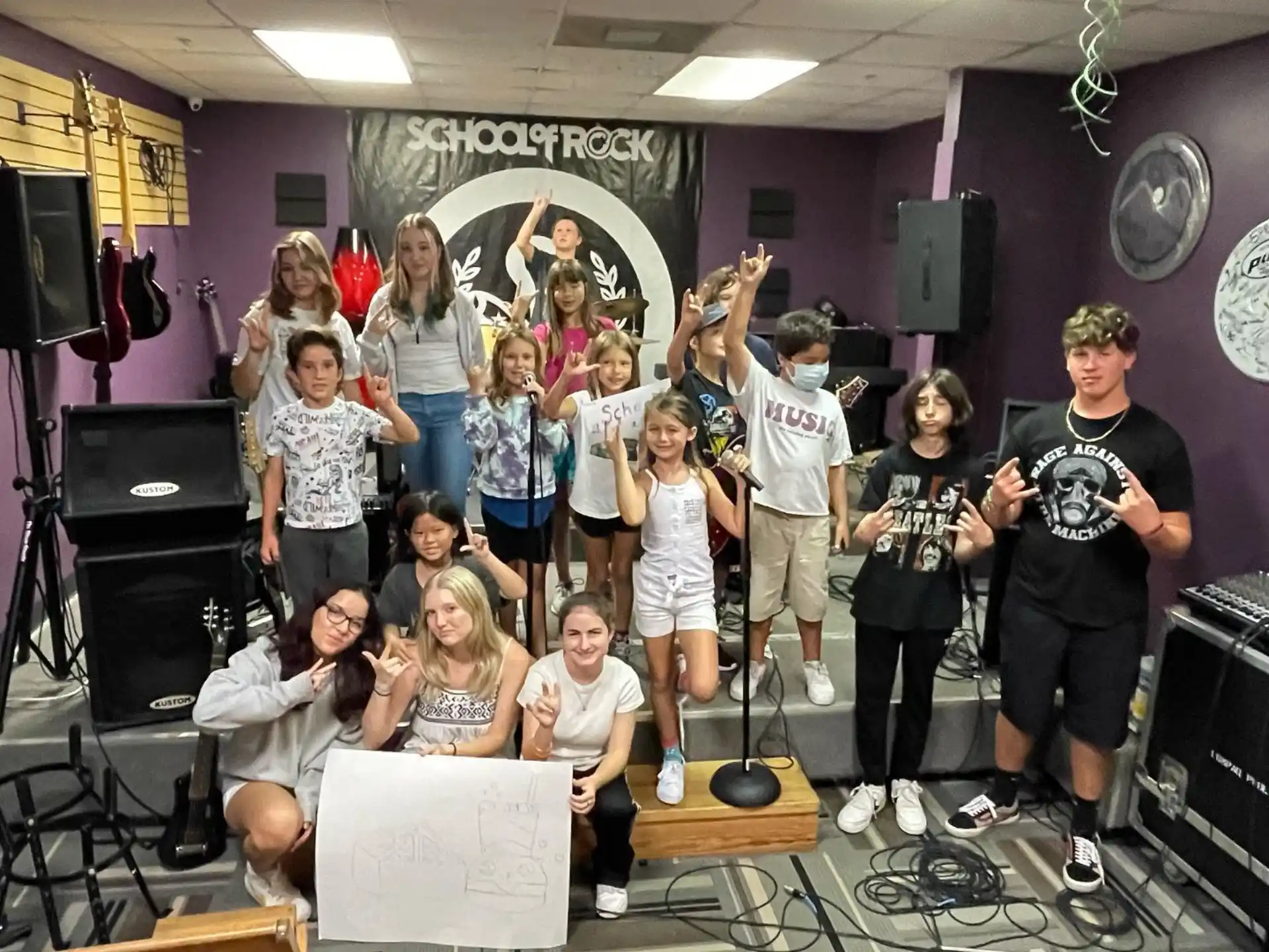 a group of people posing for a photo